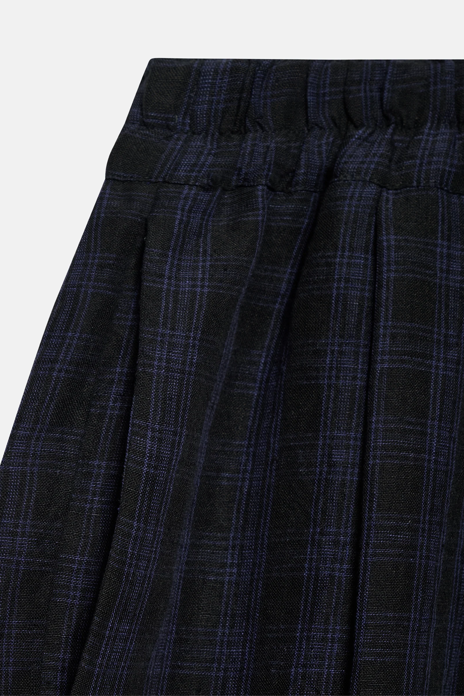 Midnight Check Linen Baker Trouser - Image 3