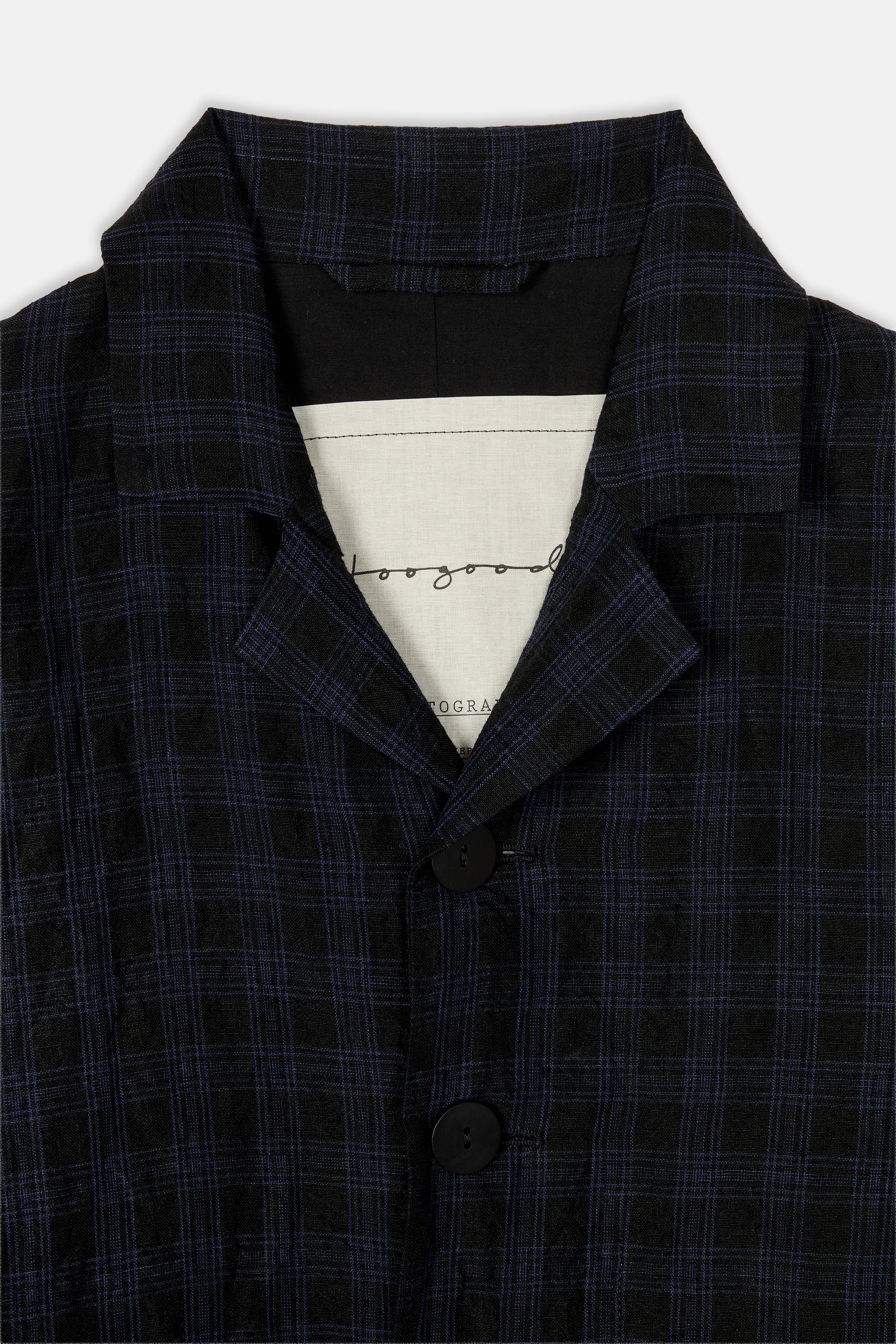 Midnight Check Linen Photographer Jacket - Image 3