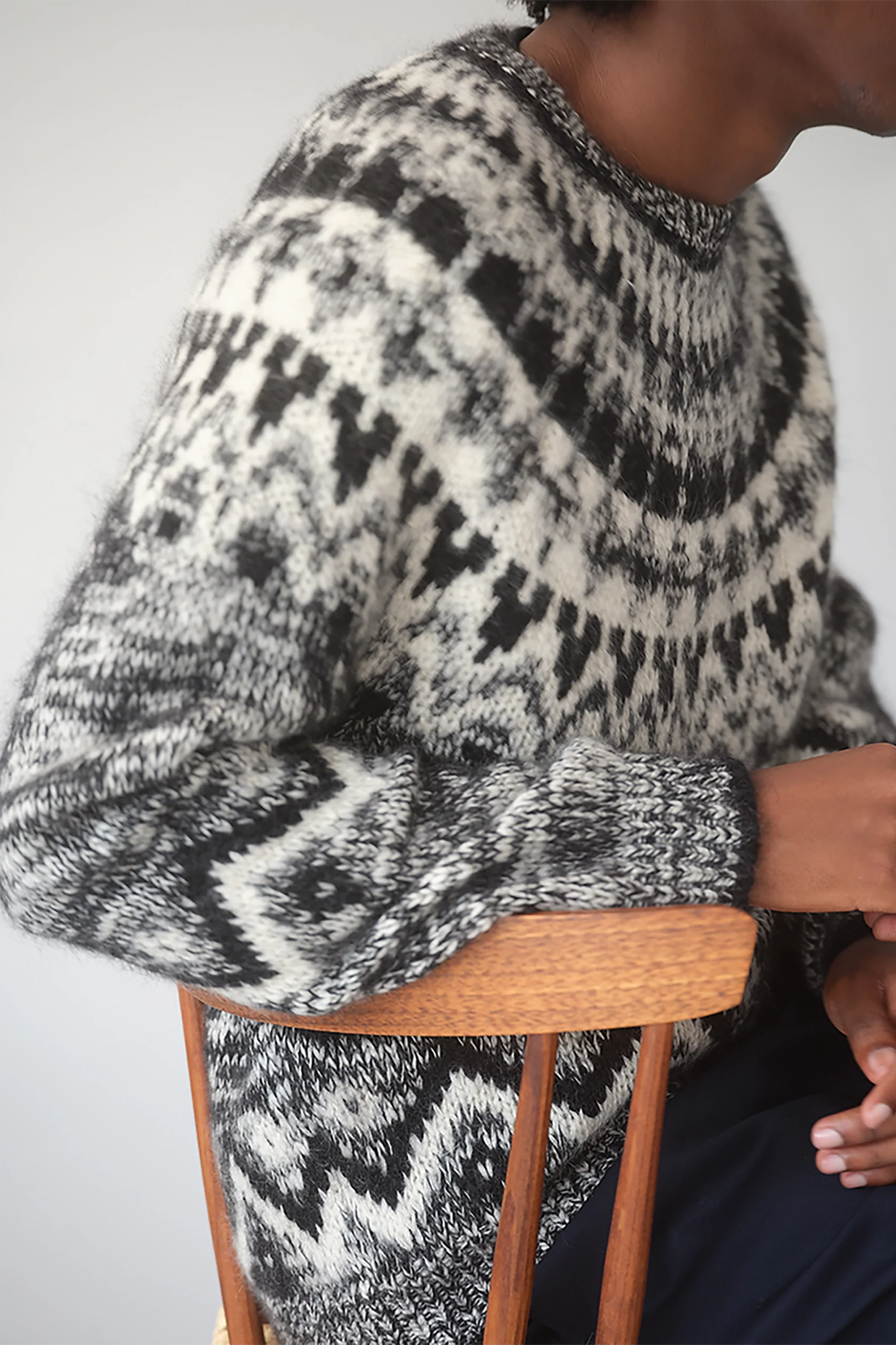 Black Mohair Nordic Crew Neck - Image 7