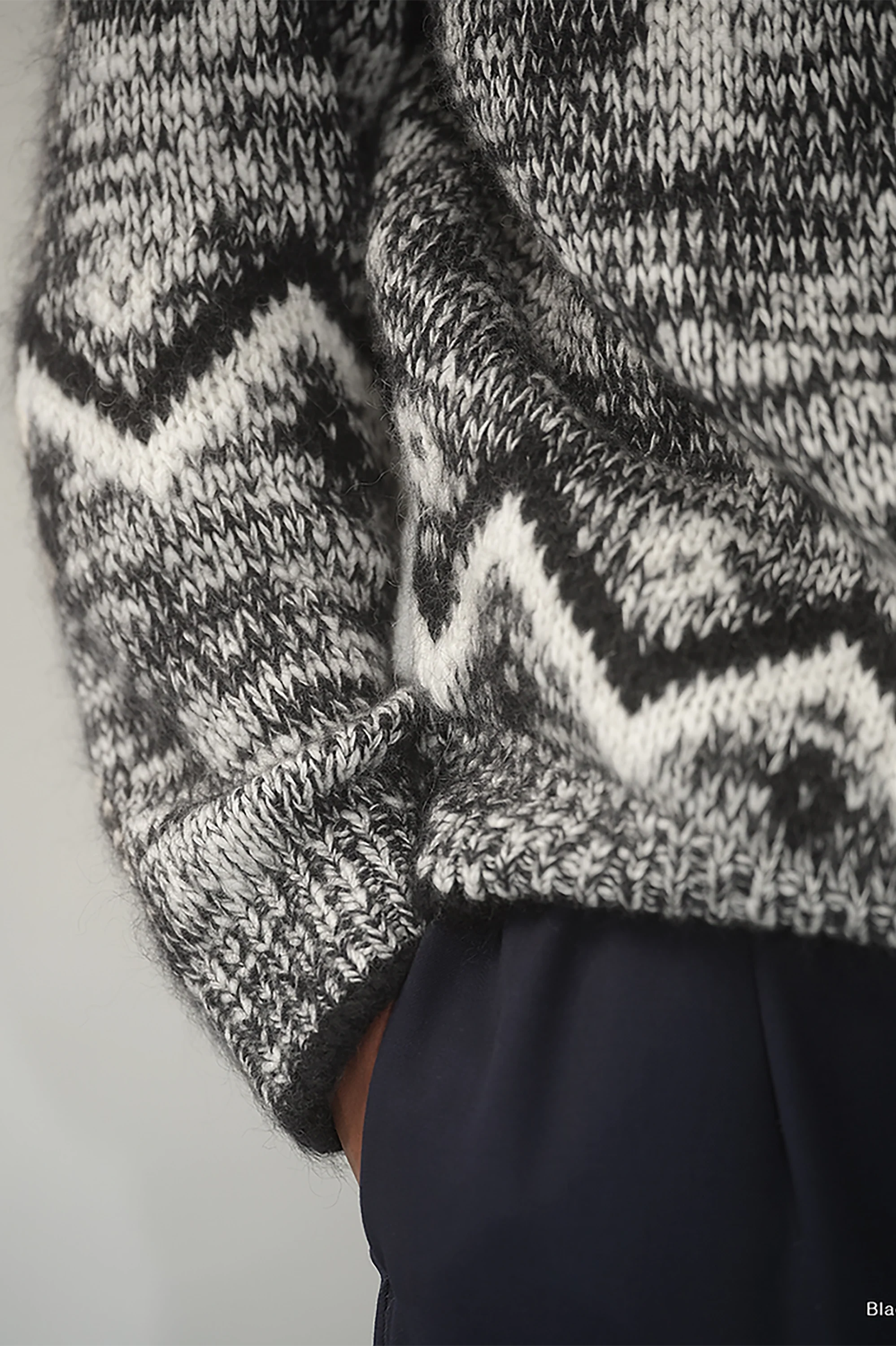 Black Mohair Nordic Crew Neck - Image 8