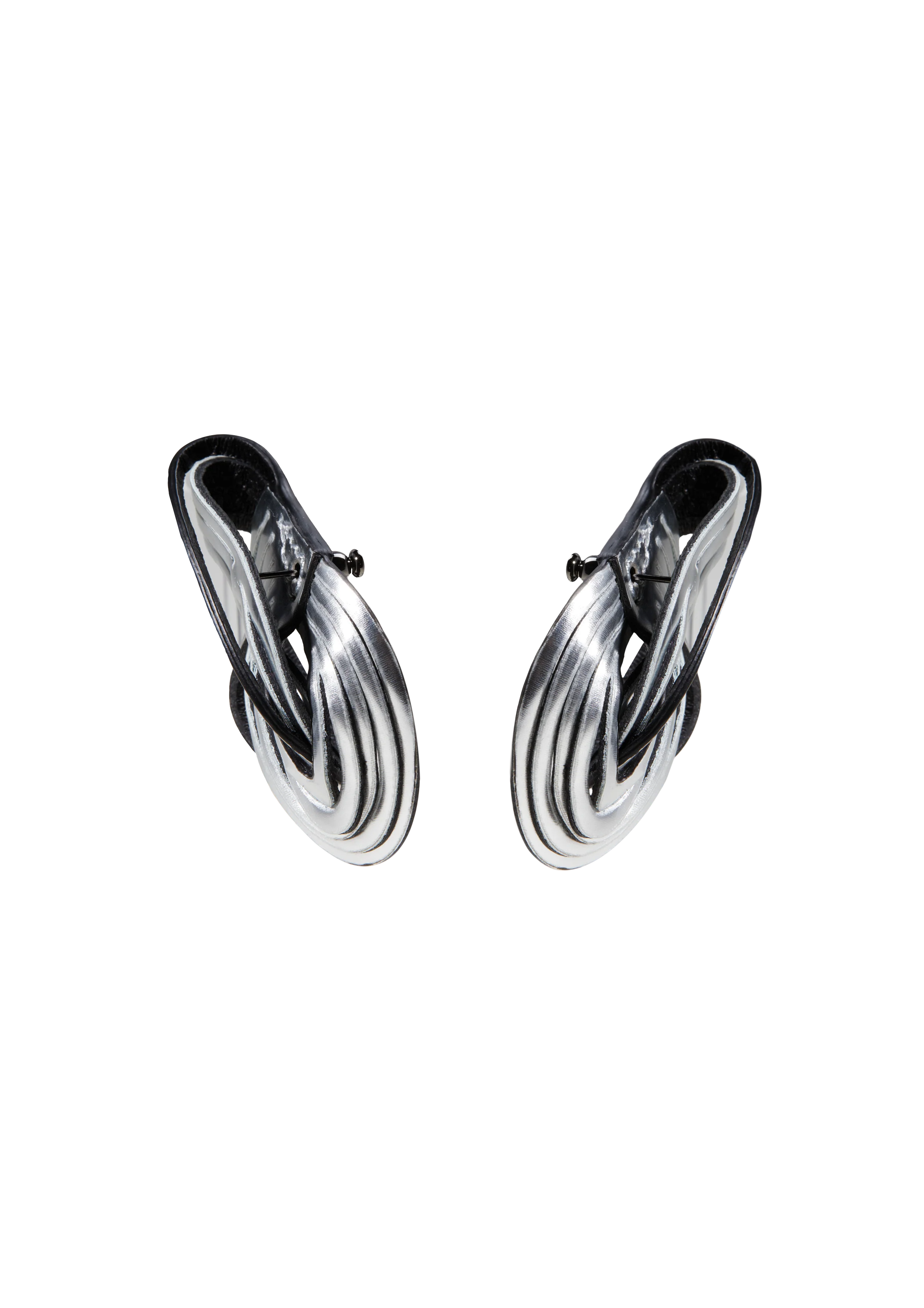 Not a Knot Leather Earrings Silver - Image 2