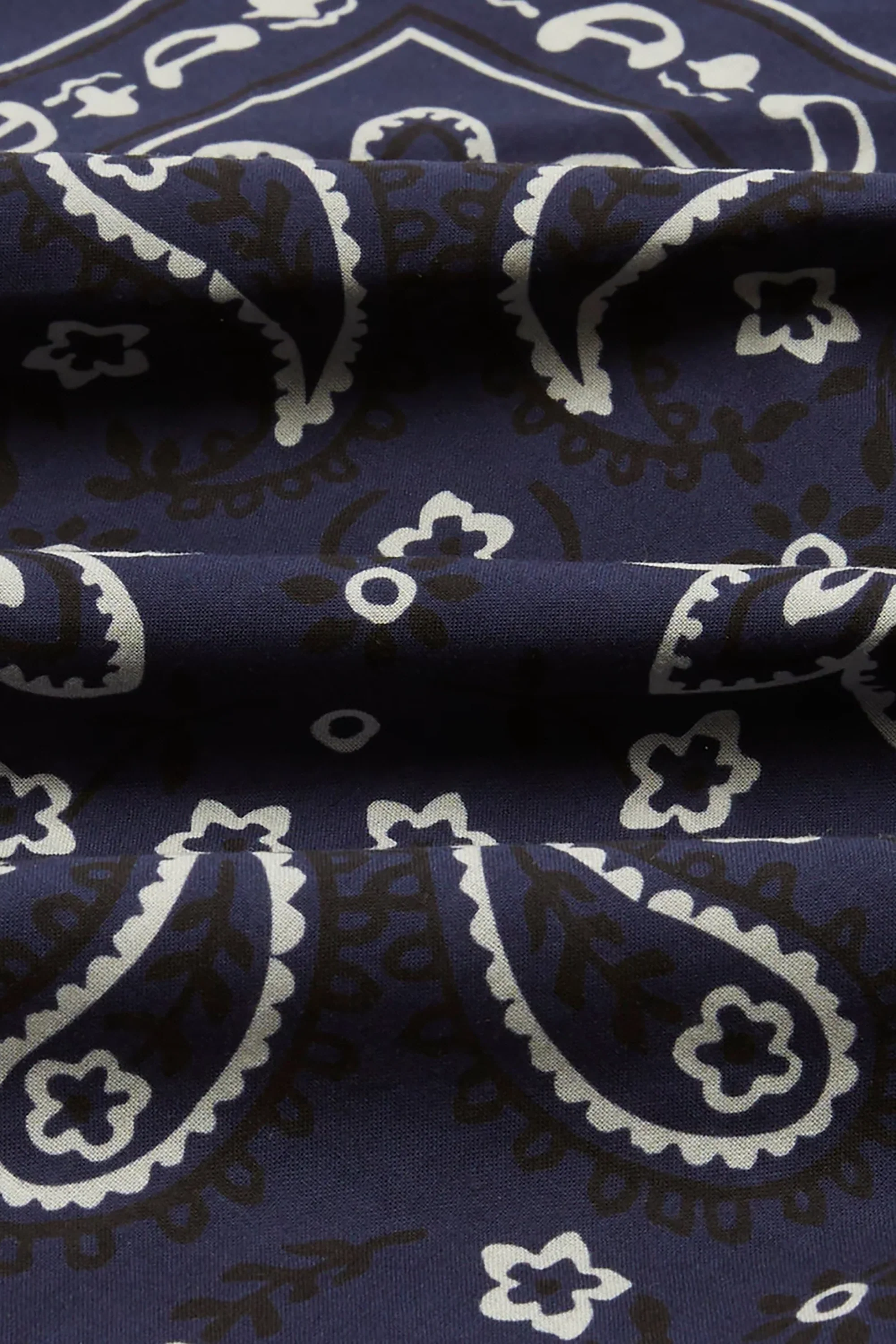 Navy Paisley Print Cotton Bandana - Image 4