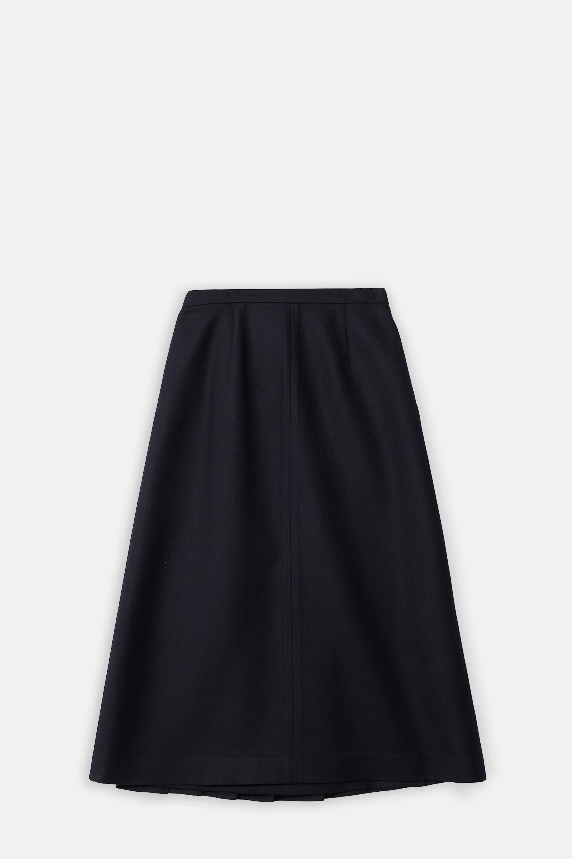 Navy Pleated Wrap Skirt - Image 2