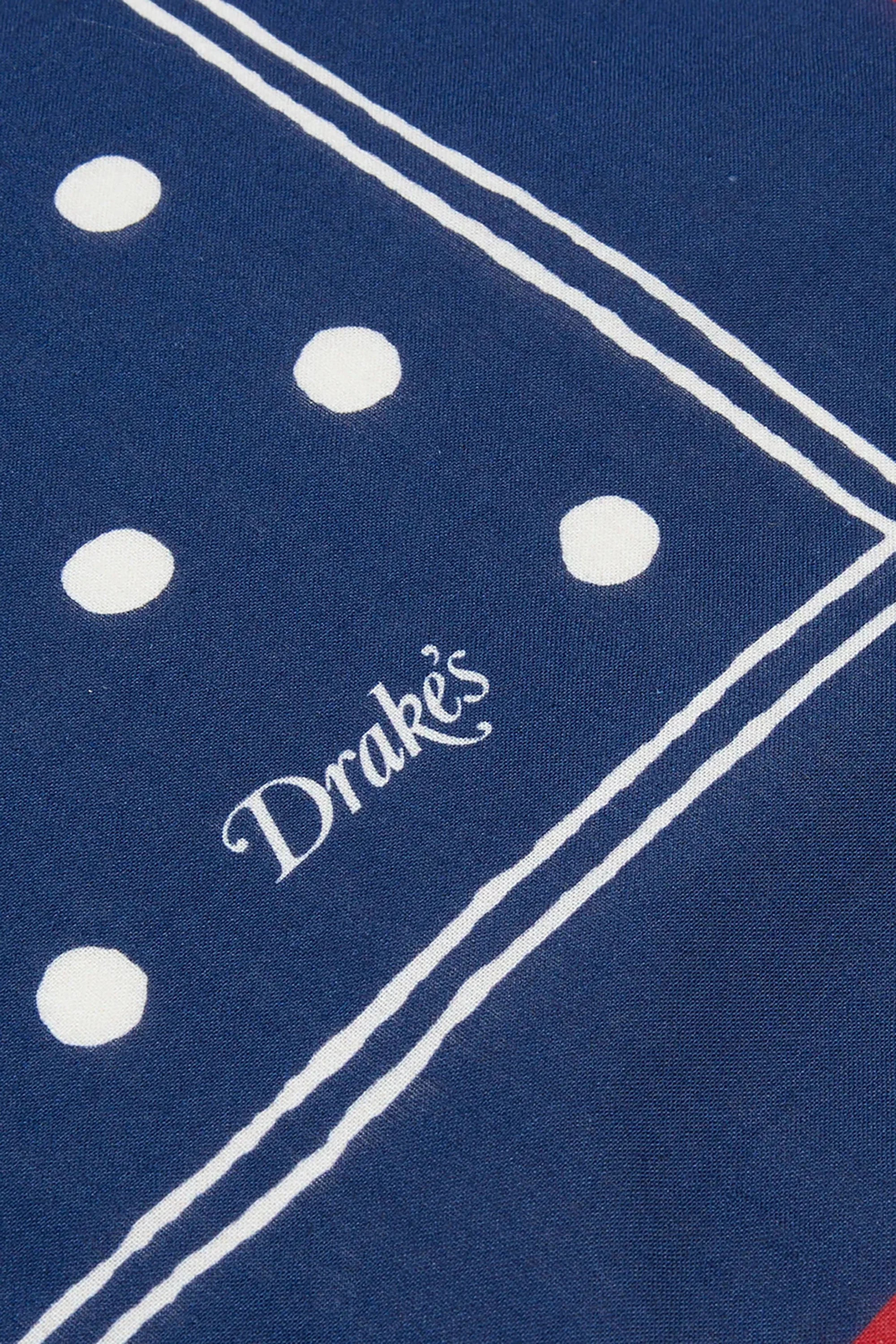 Navy Polka Dot Print Bandana - Image 3