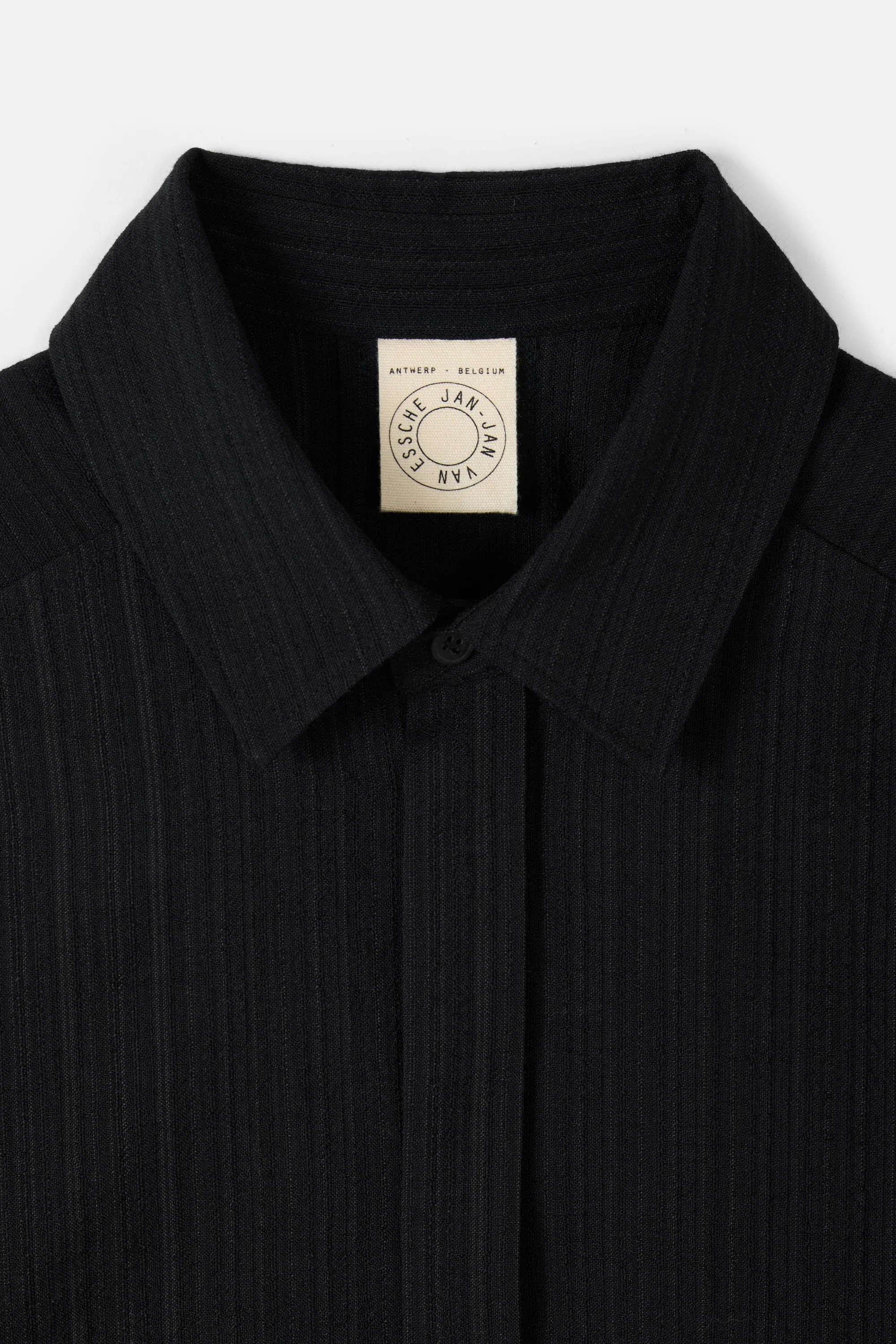 Dark Striped Regular Fit Wool Shirt - Image 3