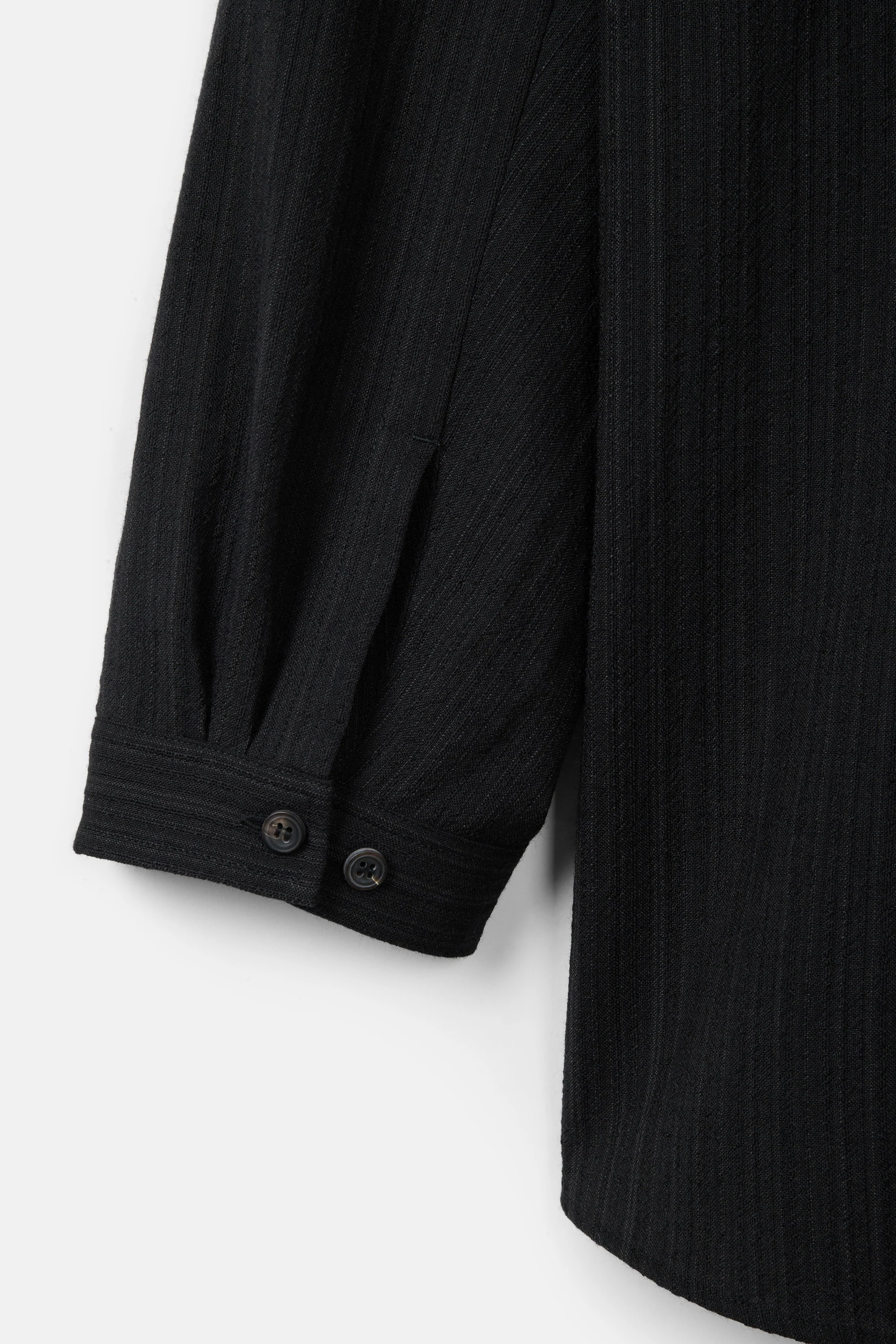 Dark Striped Regular Fit Wool Shirt - Image 4