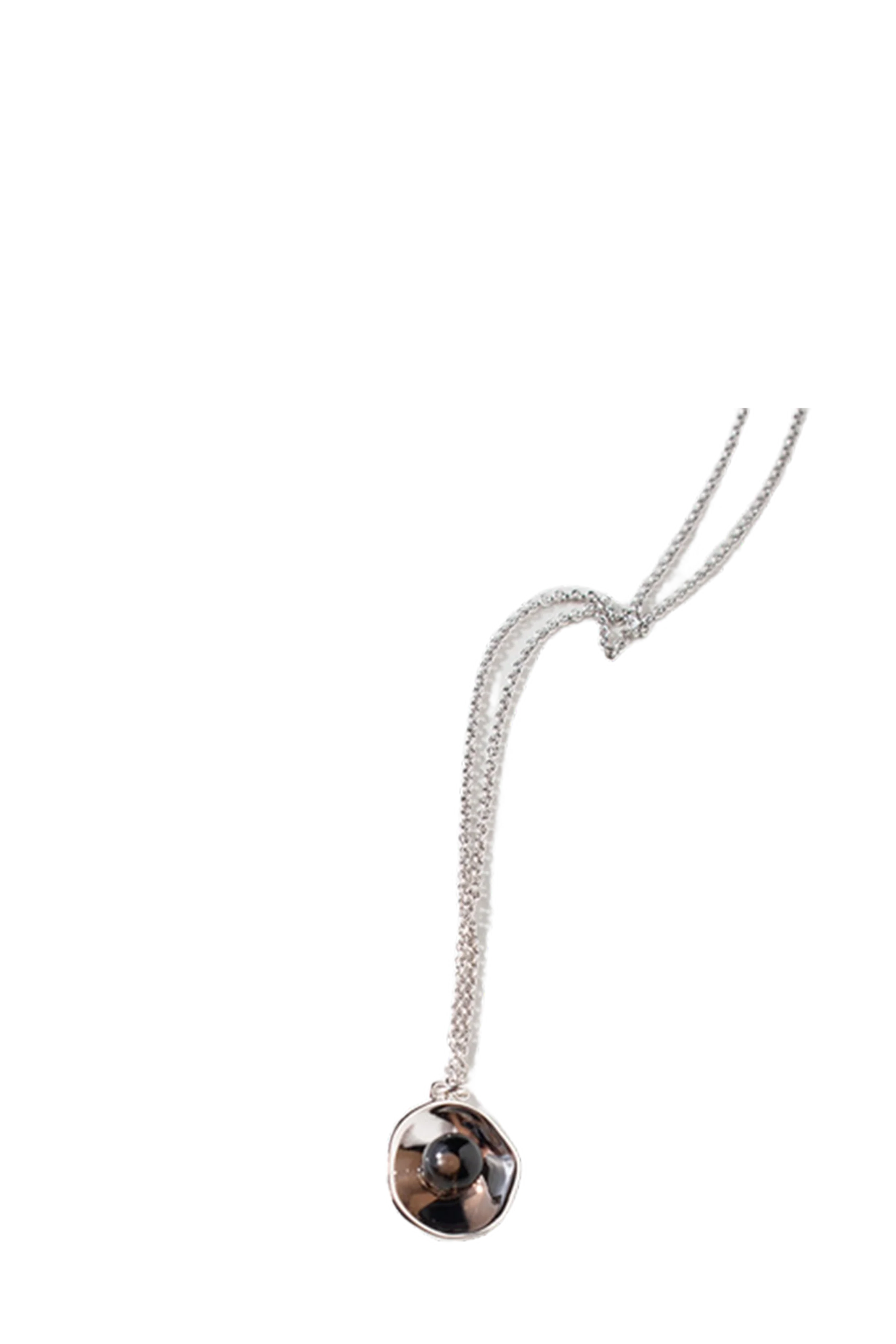 Rhodium Sm. Quartz Open Bubble Necklace