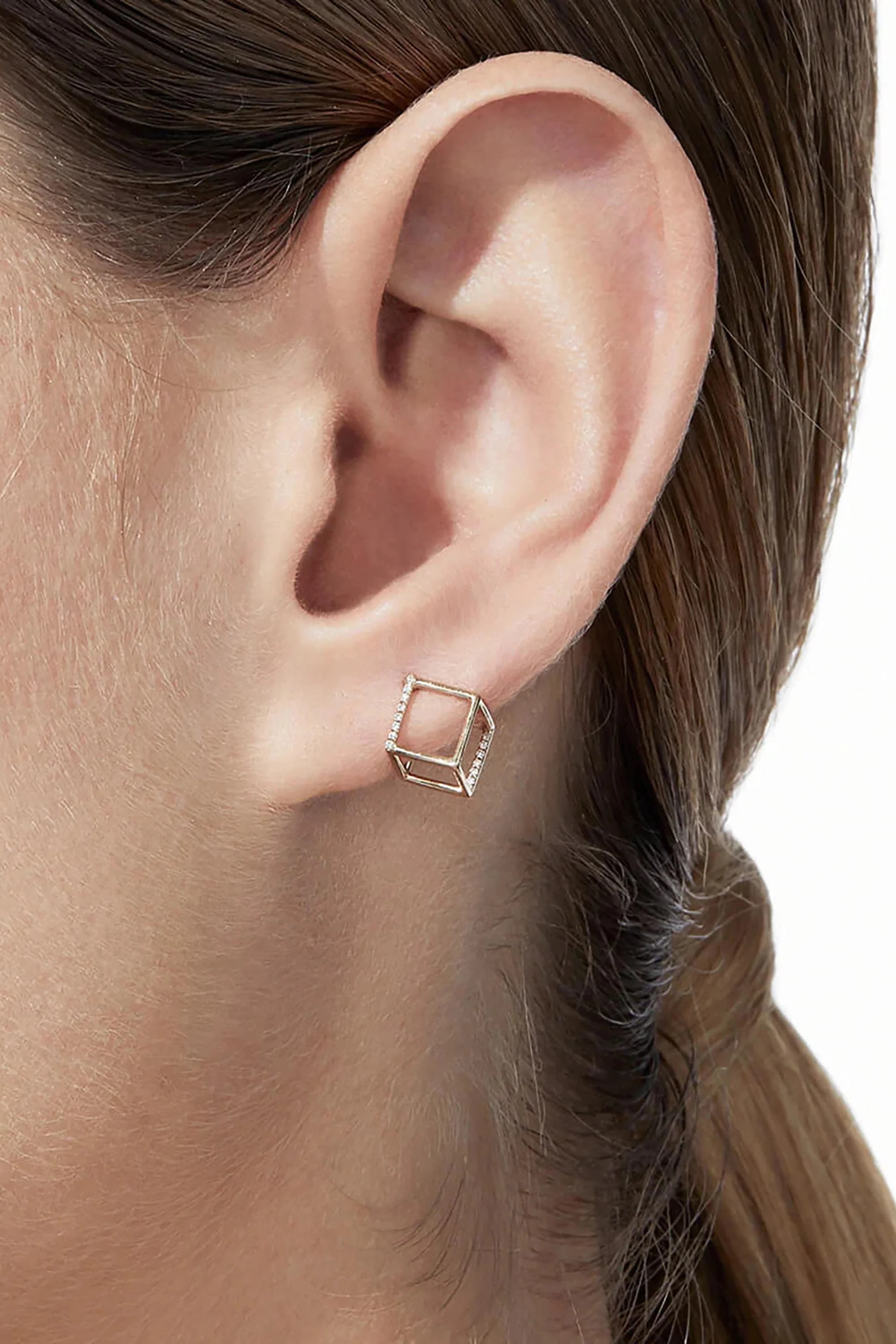 Diamond Square Earring 7 - Image 2