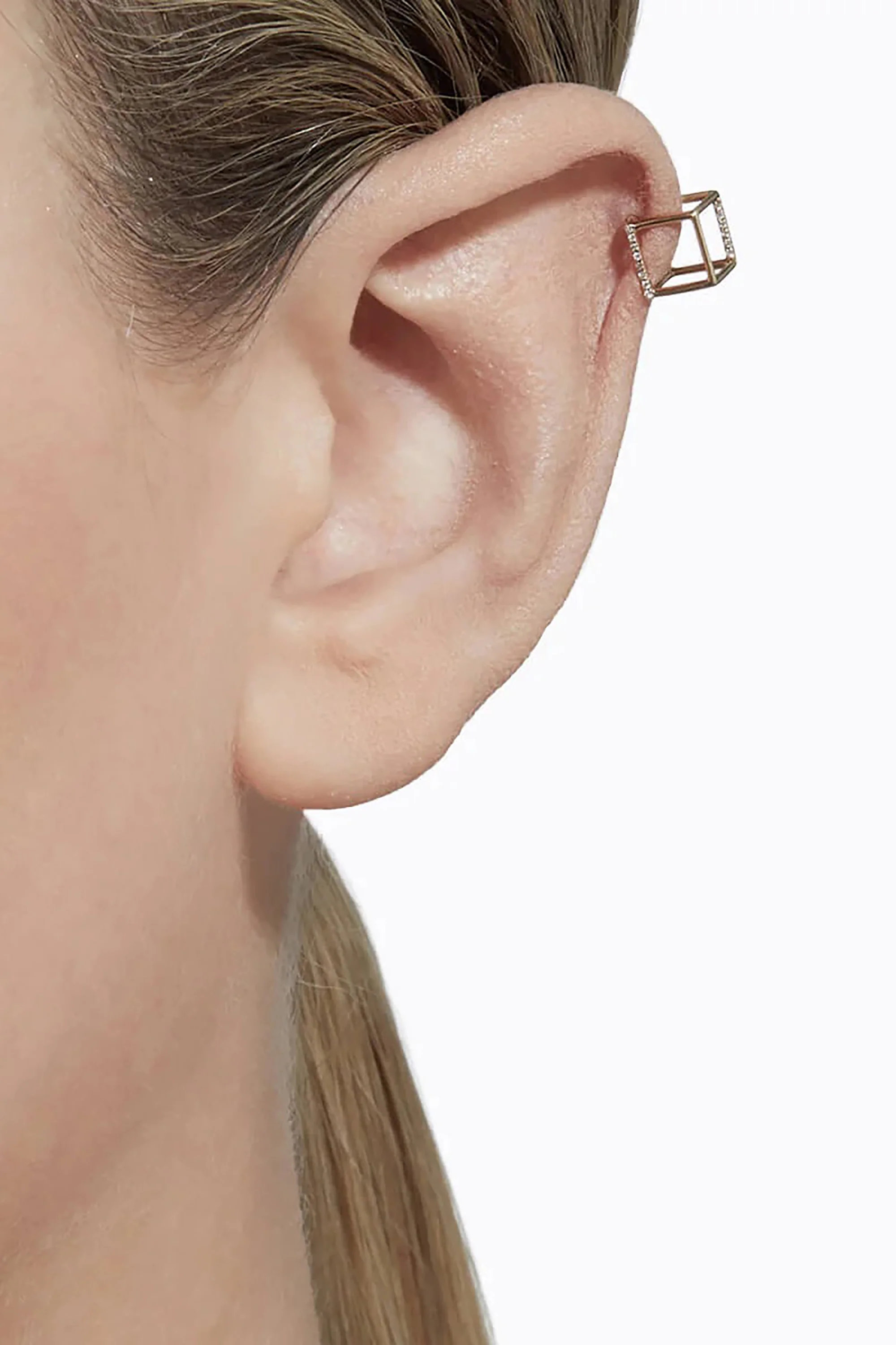 Diamond Square Earring 7 - Image 4