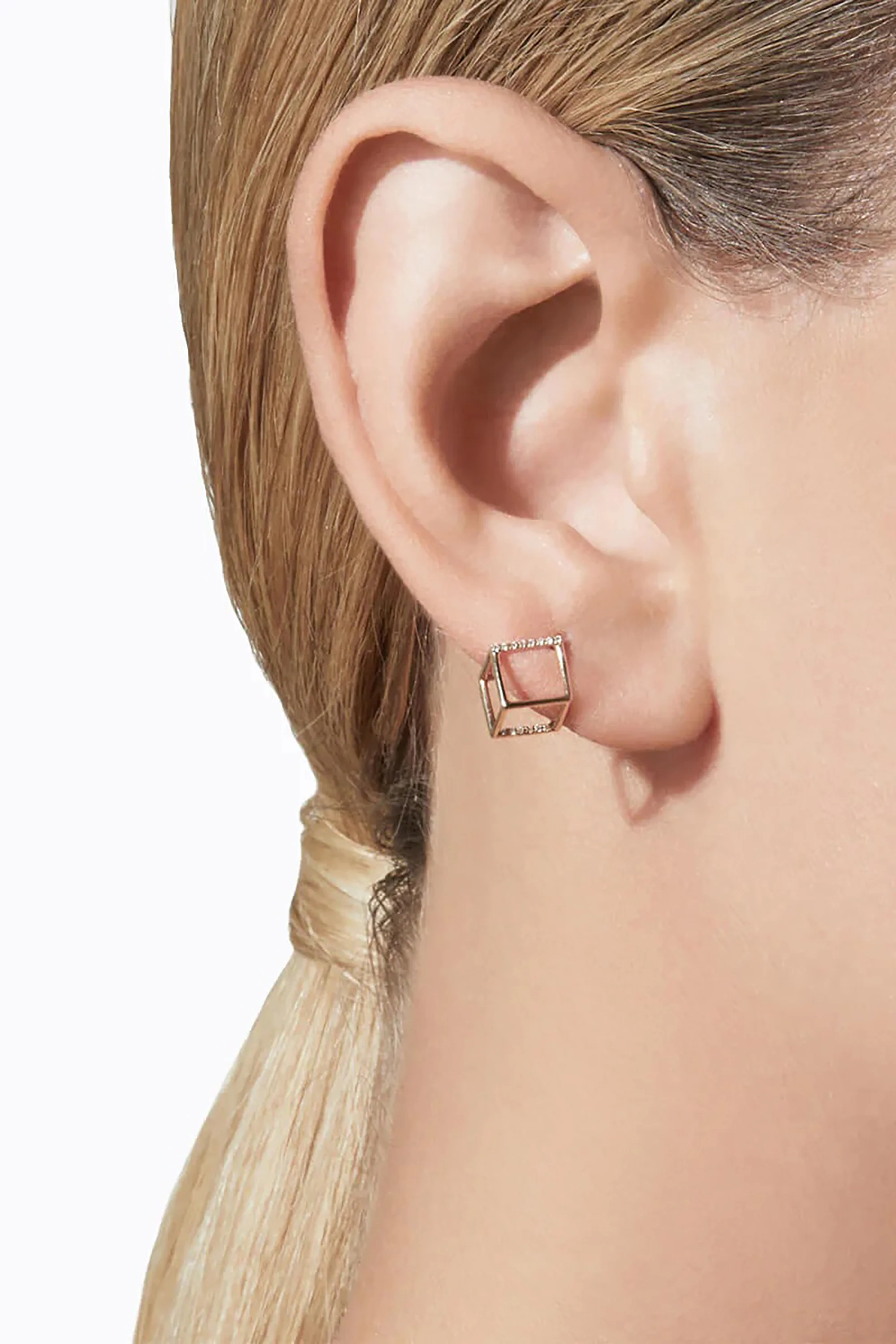 Diamond Square Earring 7 - Image 6
