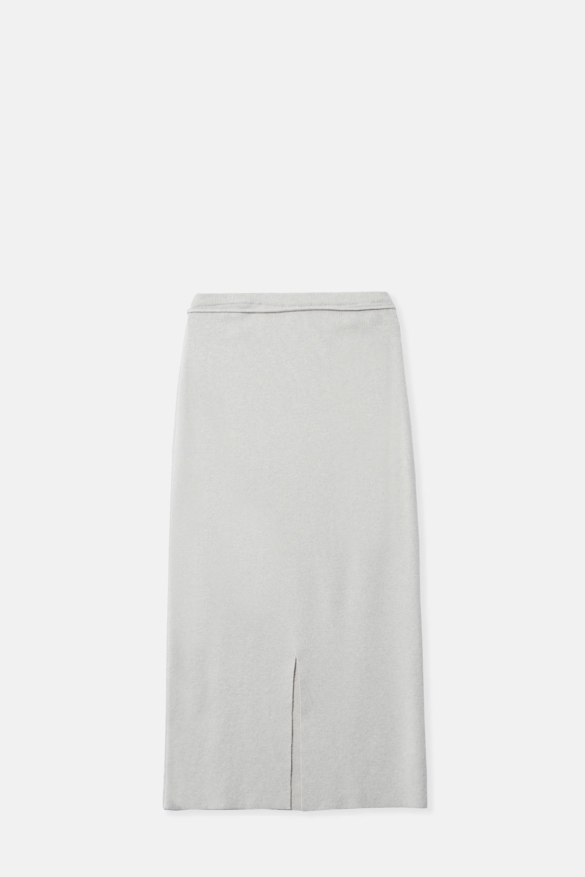 Gray String Straight Knit Skirt - Image 2