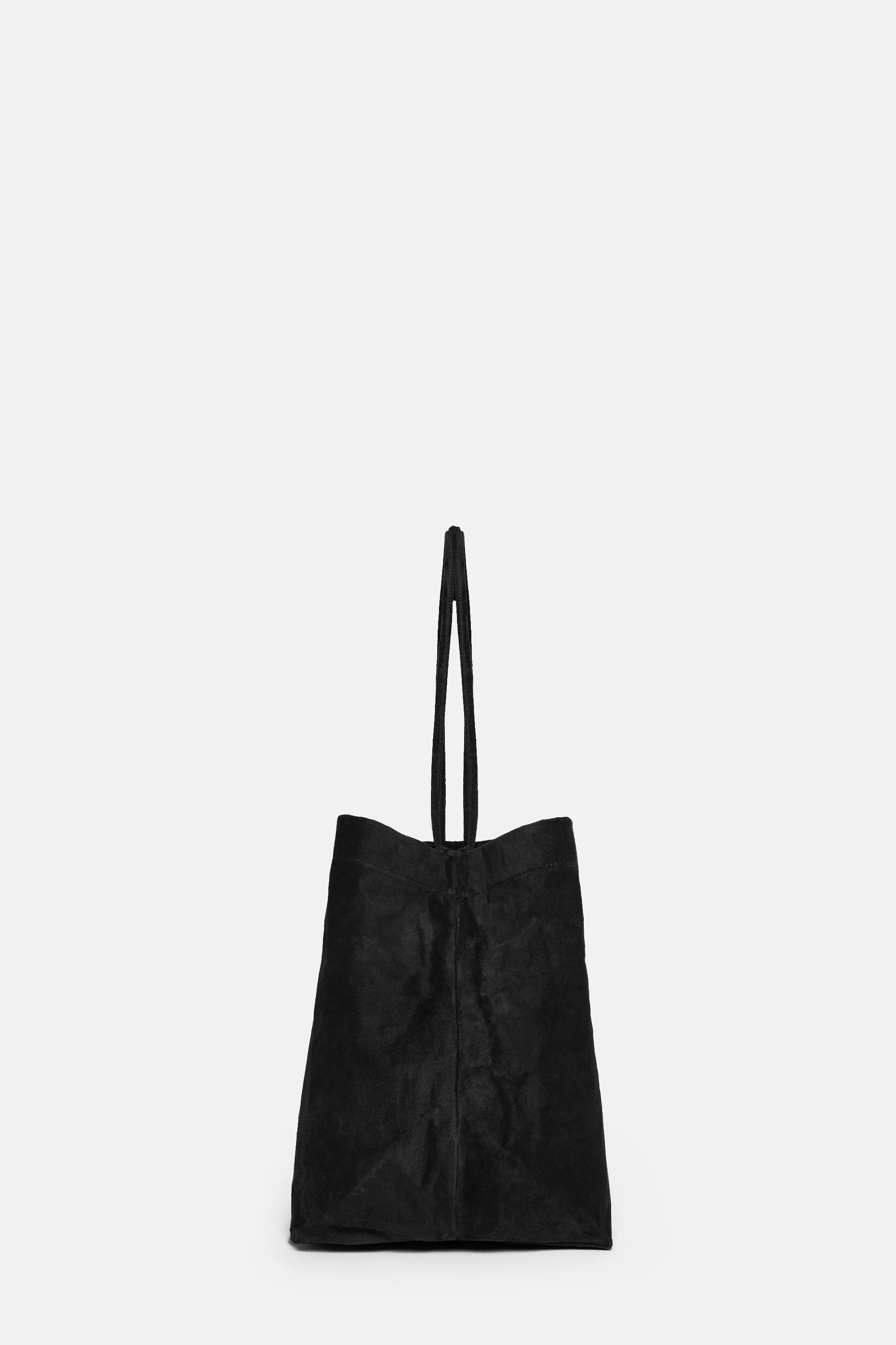 Black Suede Leather Maxi Basket - Image 2