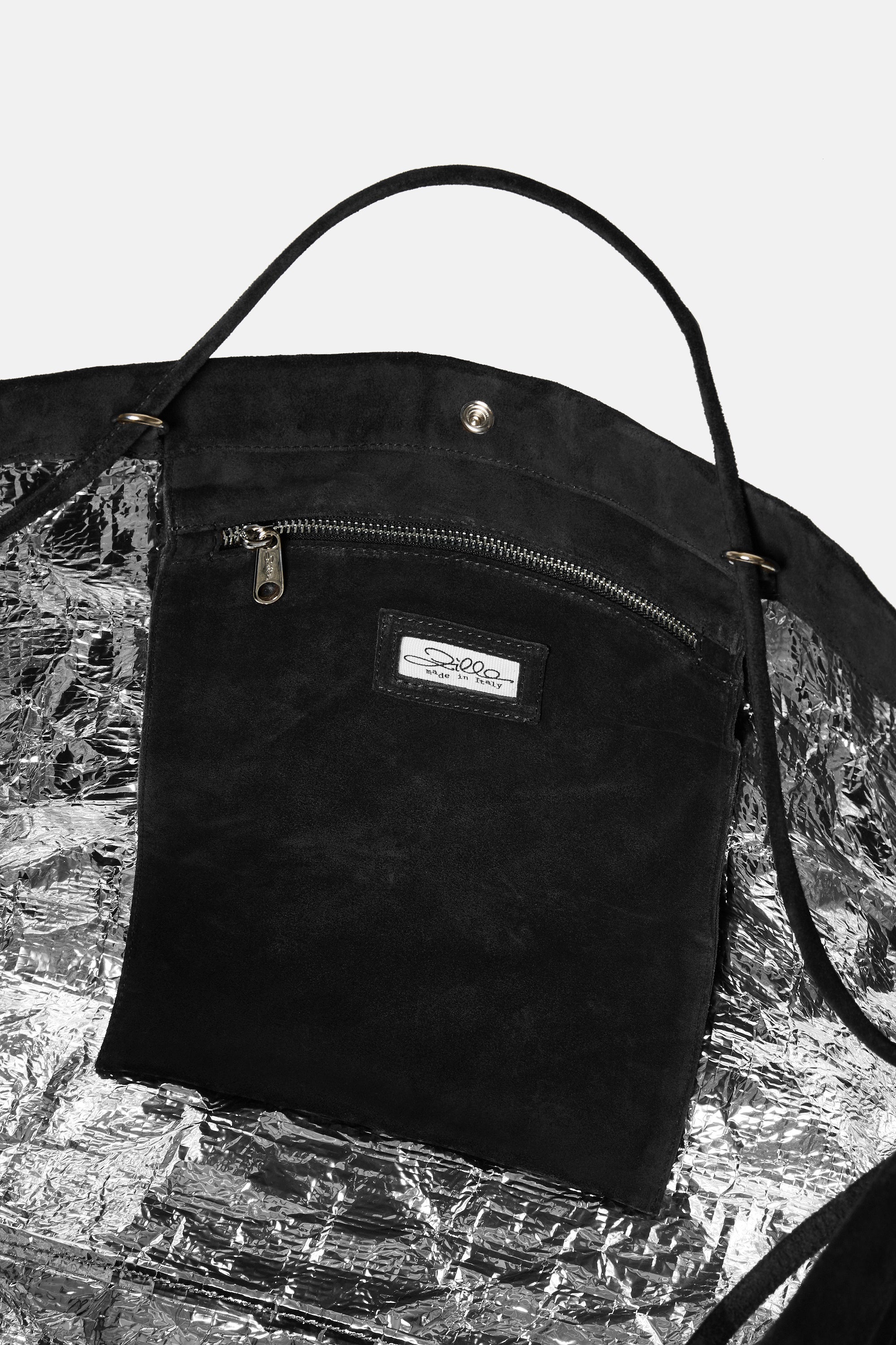 Black Suede Leather Maxi Basket - Image 5