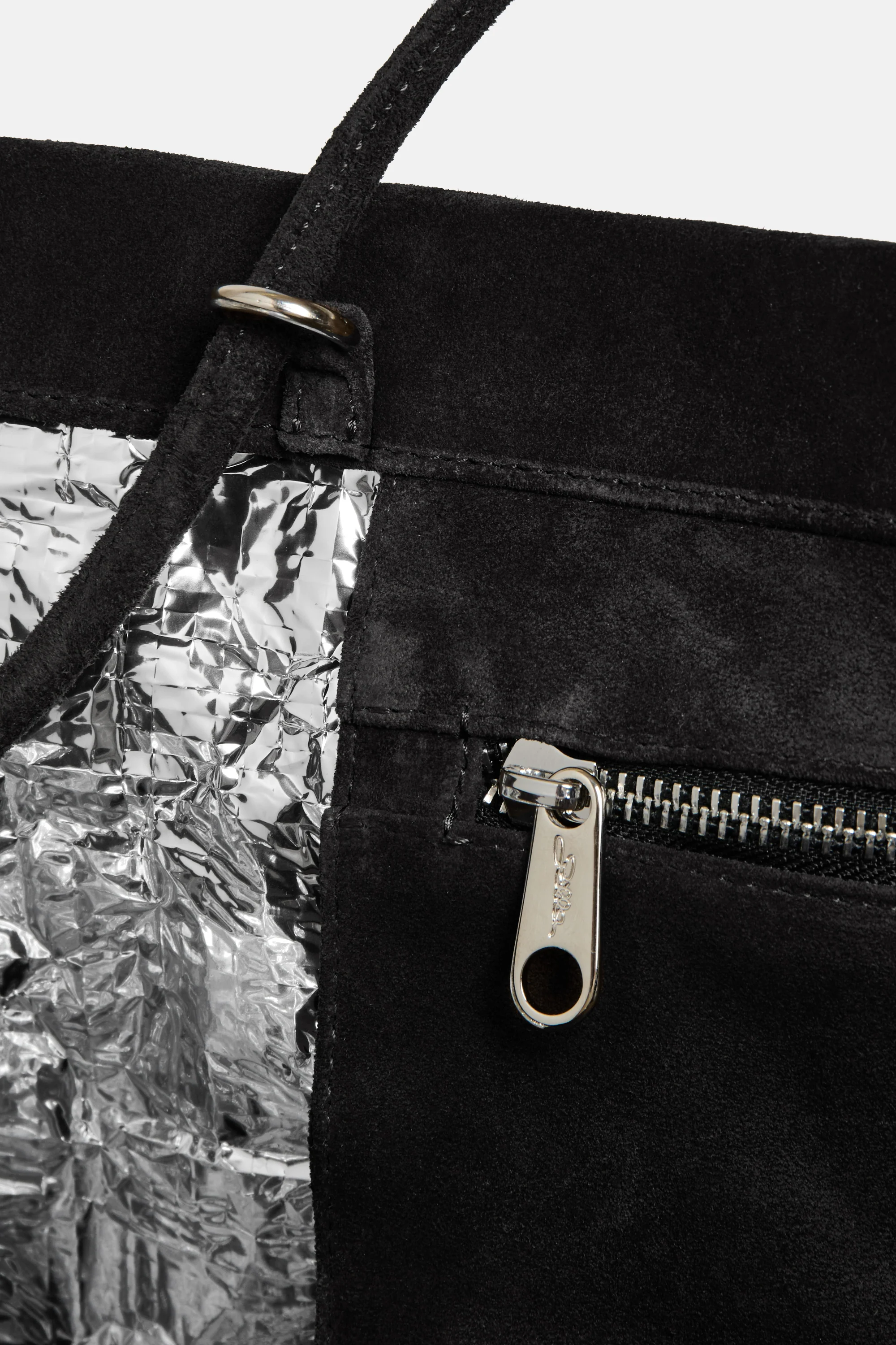 Black Suede Leather Maxi Basket - Image 6