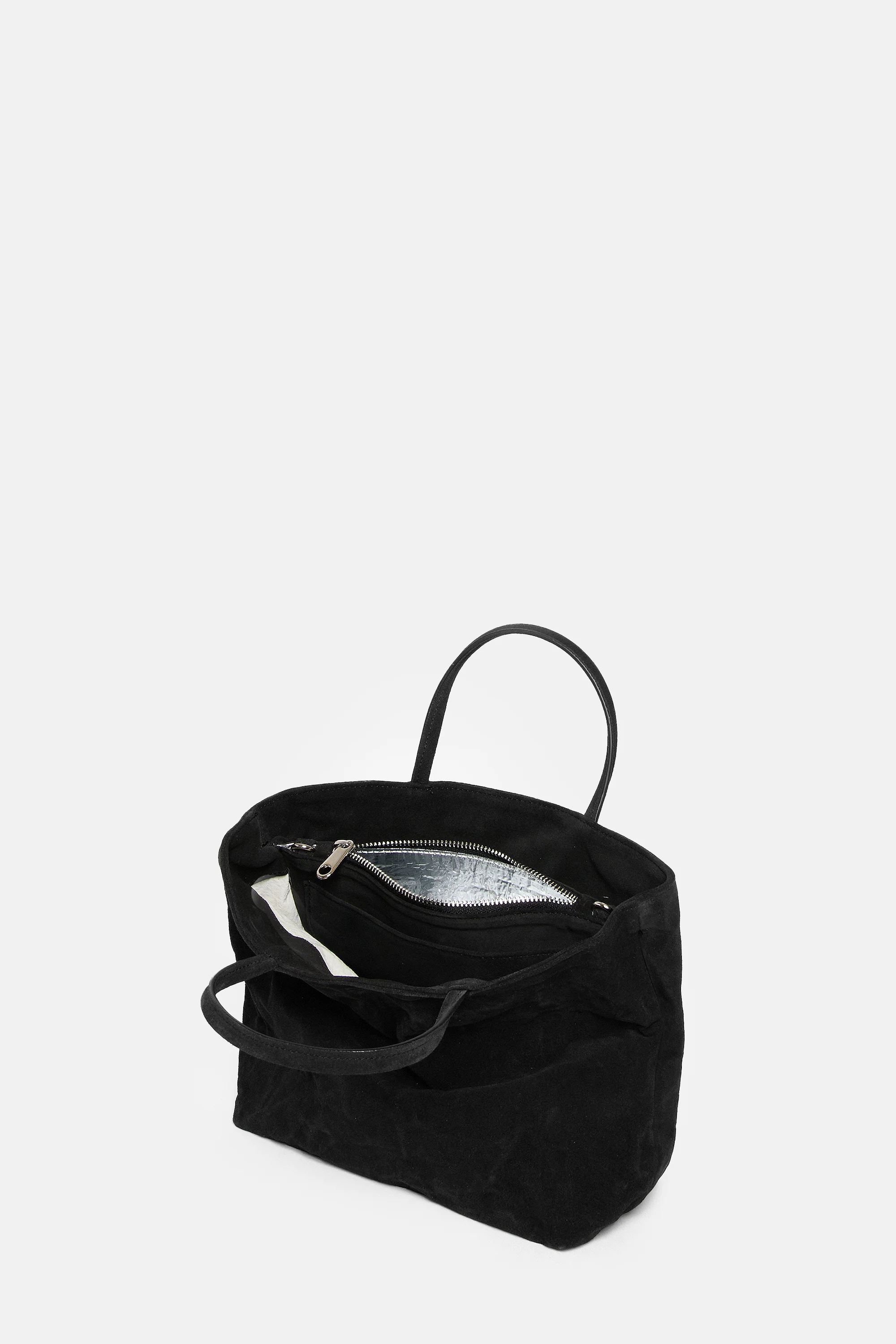 Black Suede Leather Mini City Shopper - Image 4