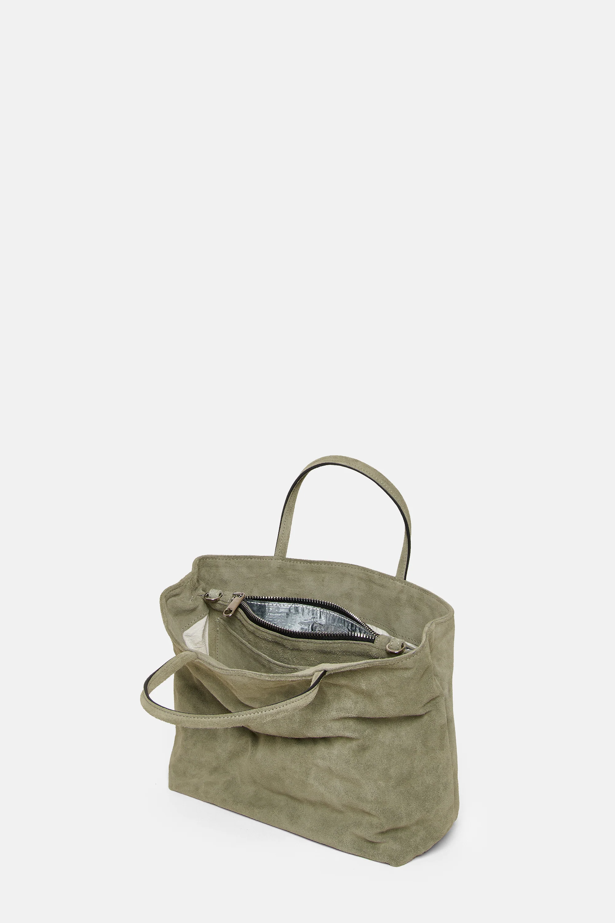 Moss Suede Leather Mini City Shopper - Image 4