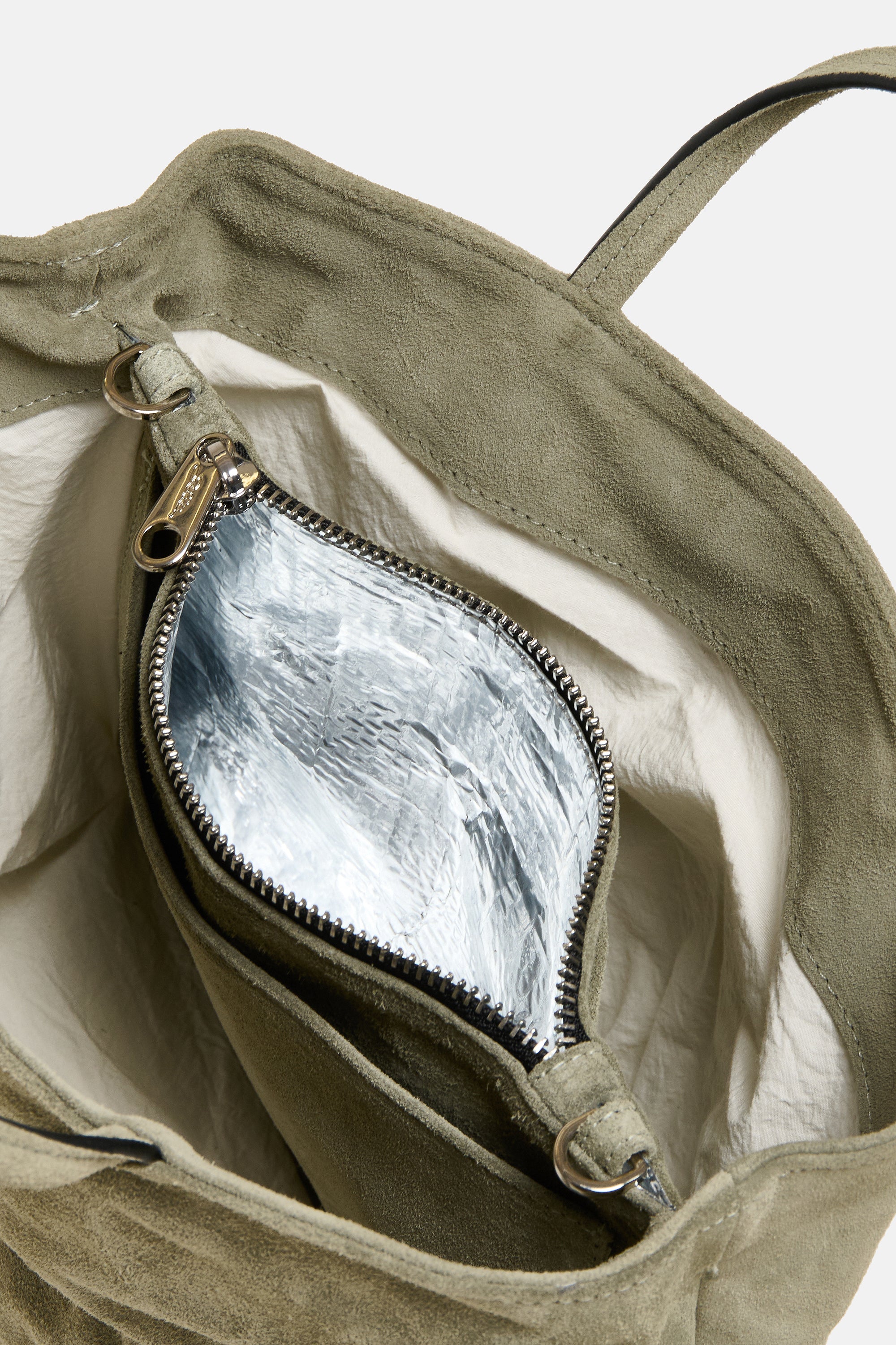 Moss Suede Leather Mini City Shopper - Image 5