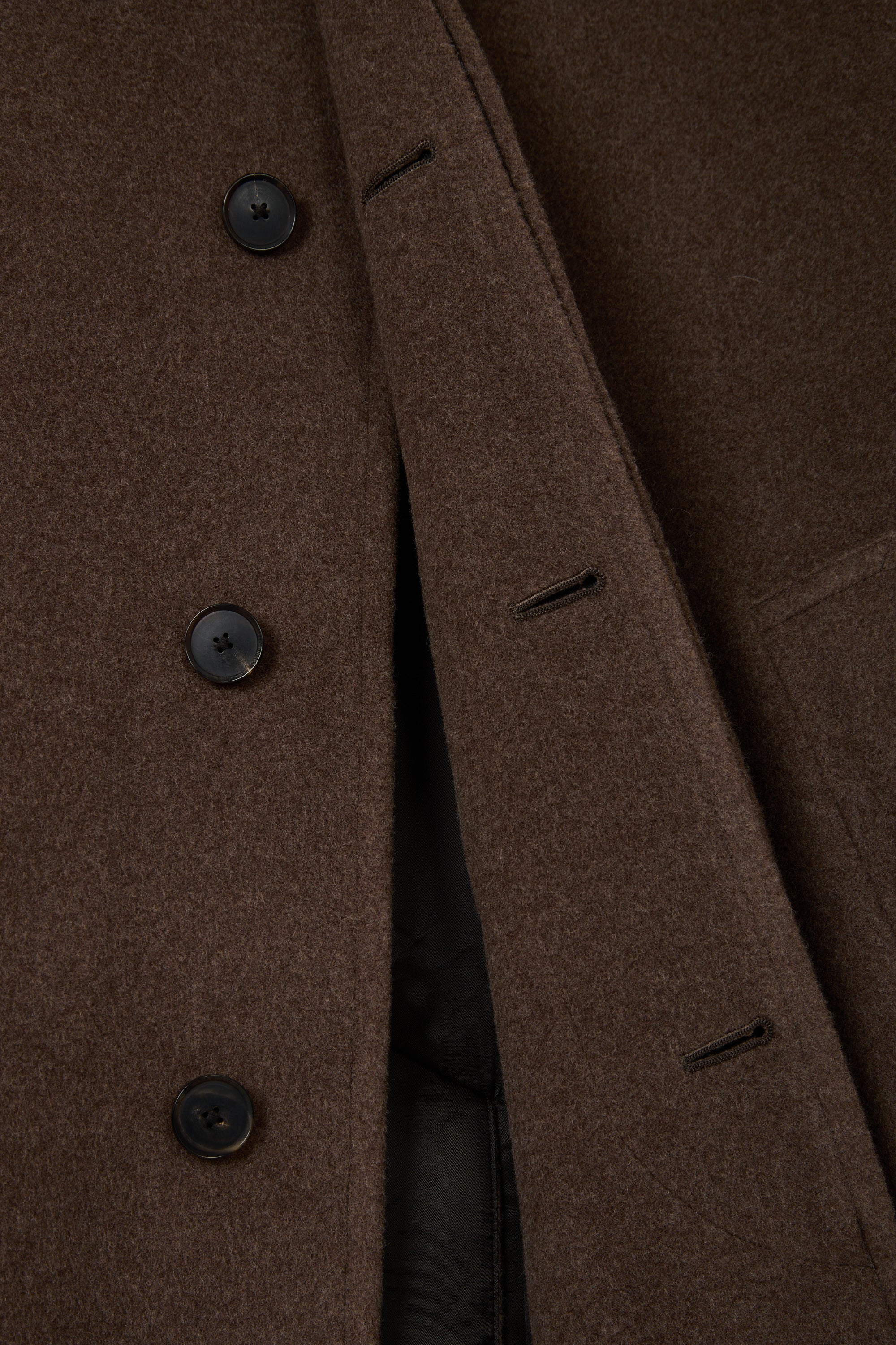 Top Brown Super Fine Wool Collar Coat - Image 5