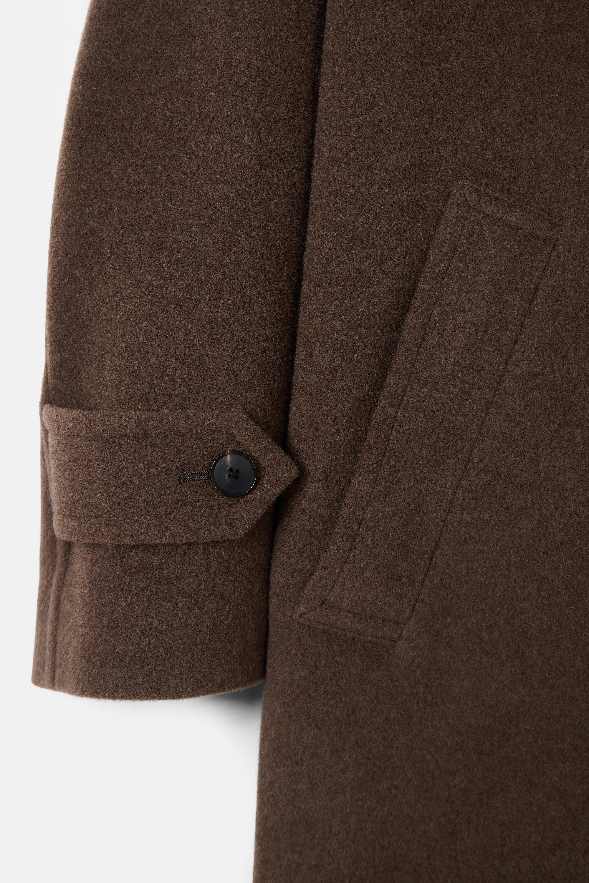 Top Brown Super Fine Wool Collar Coat - Image 6