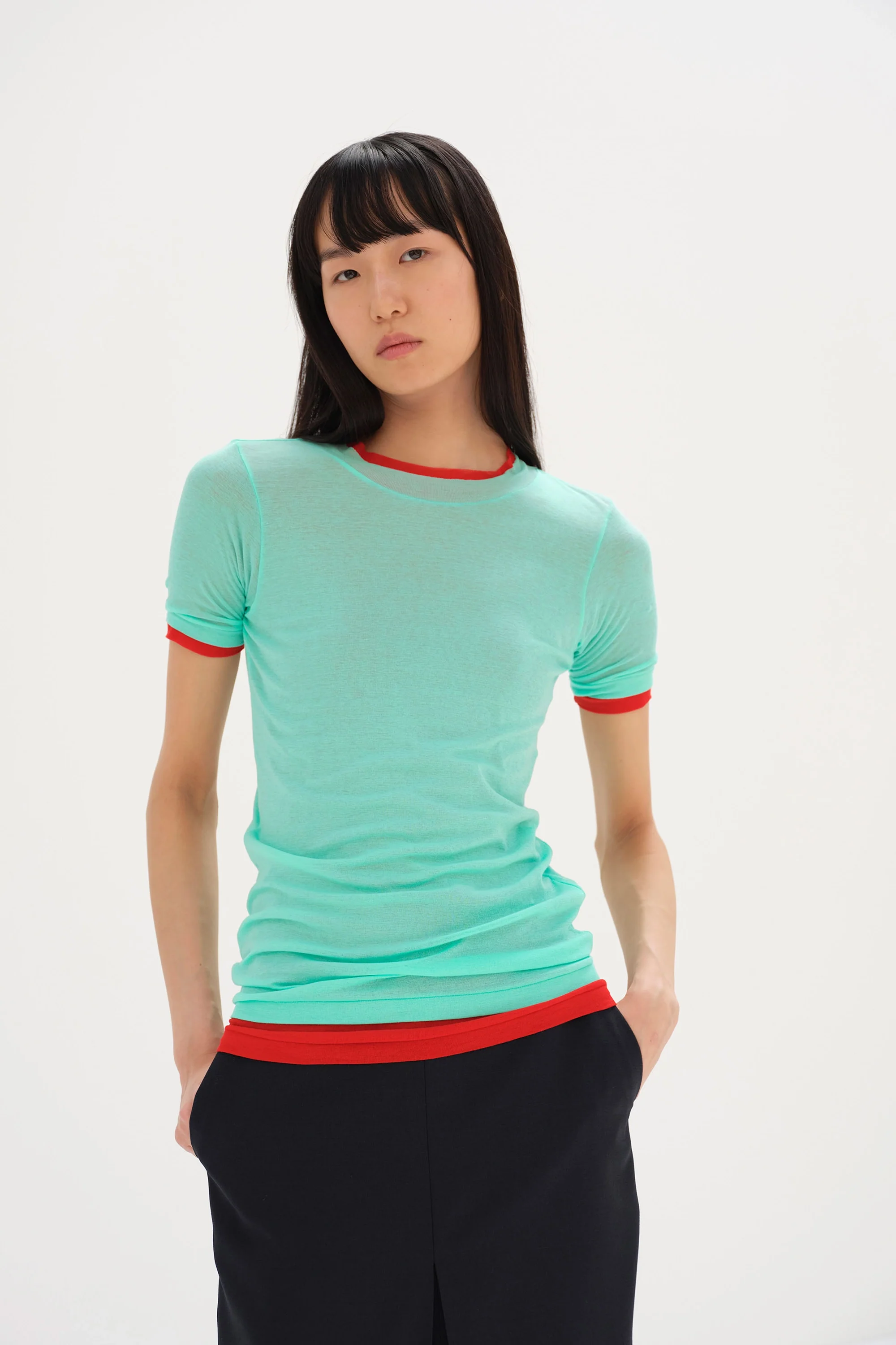 Super High Gauge Sheer Rib Tee - Image 2