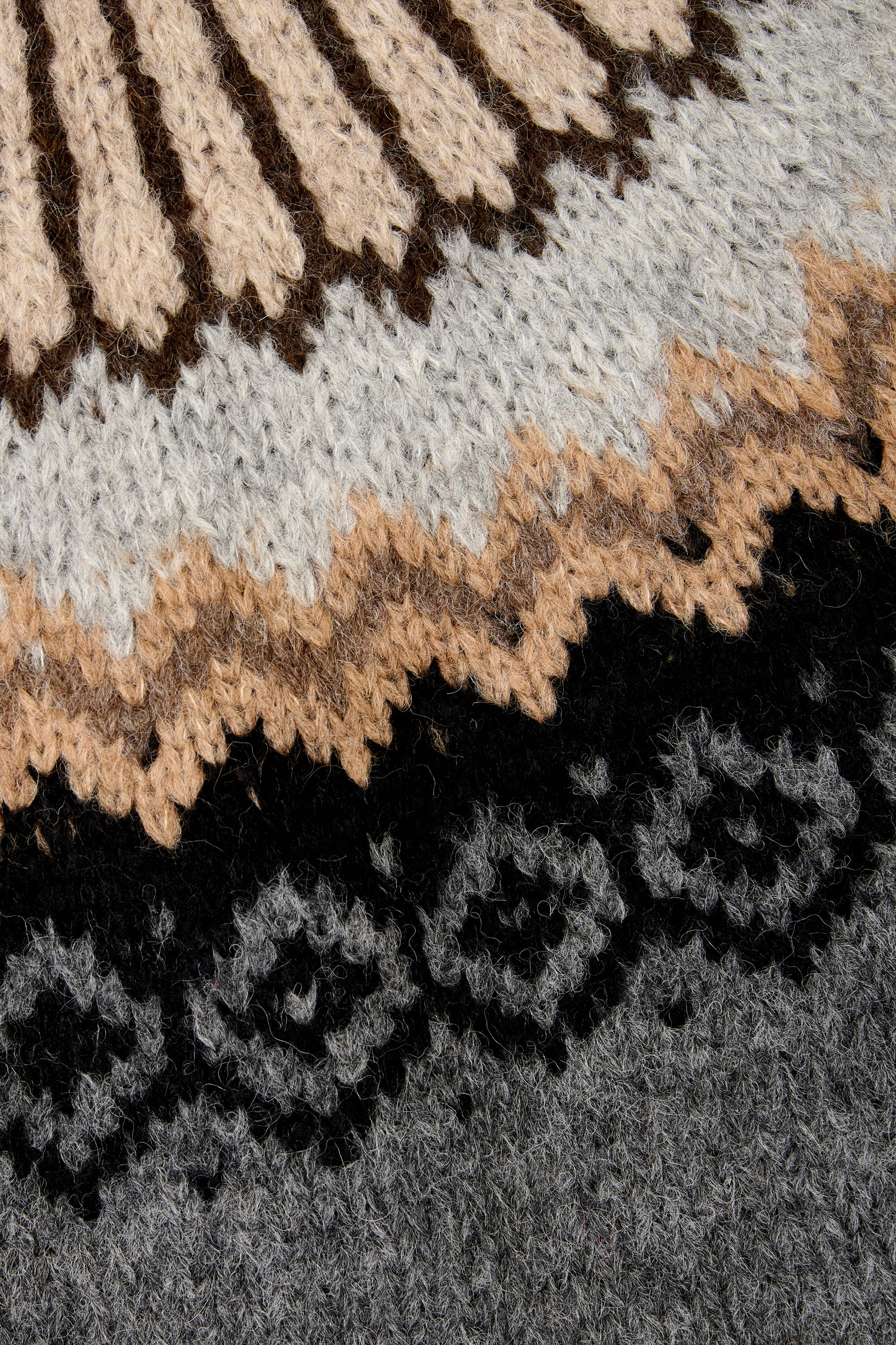 Dark Grey Sweater Round Neck Fairisle Lady’S - Image 5