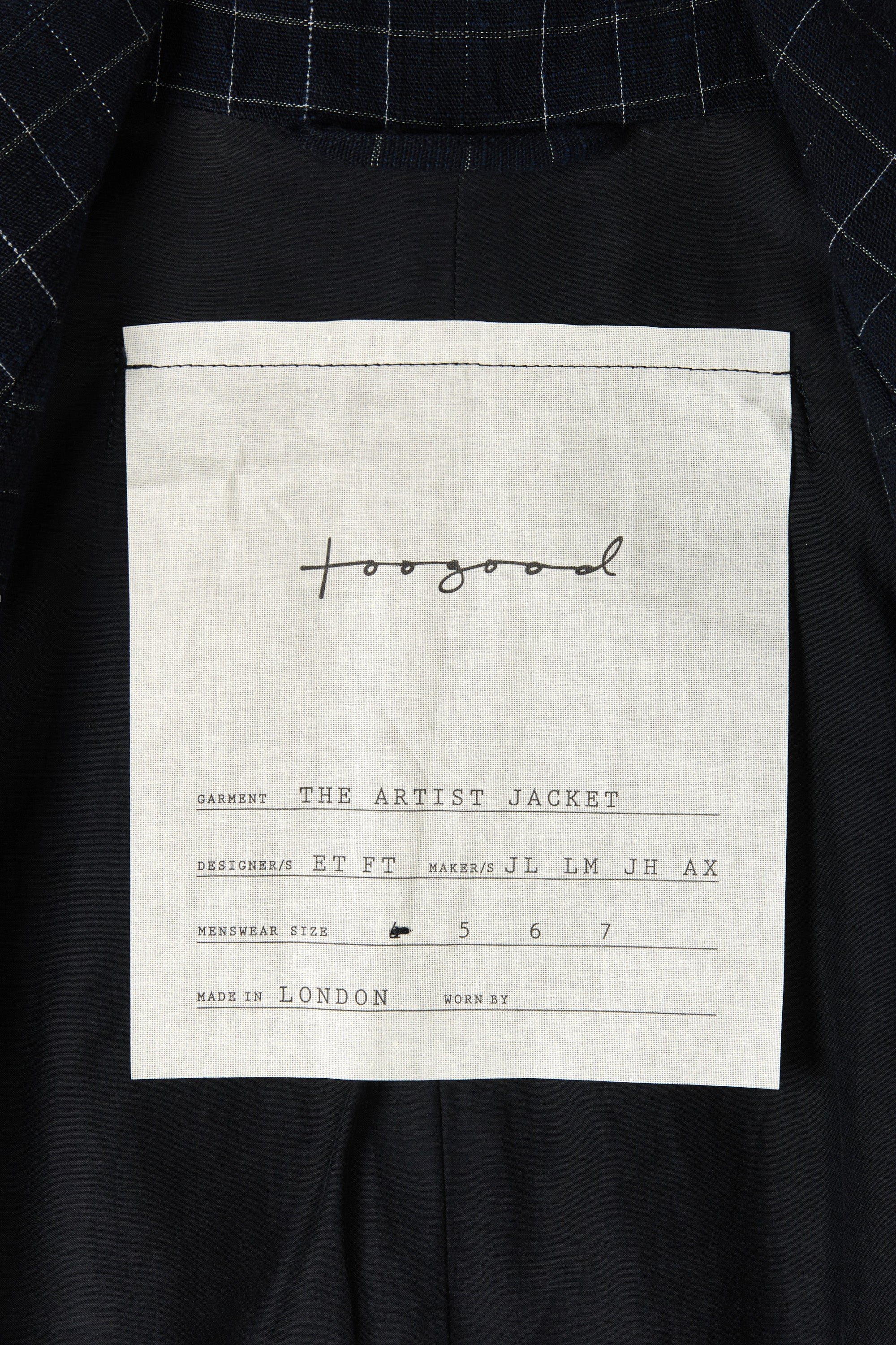 The Artist Jacket Crumpled Check Ink - Image 6