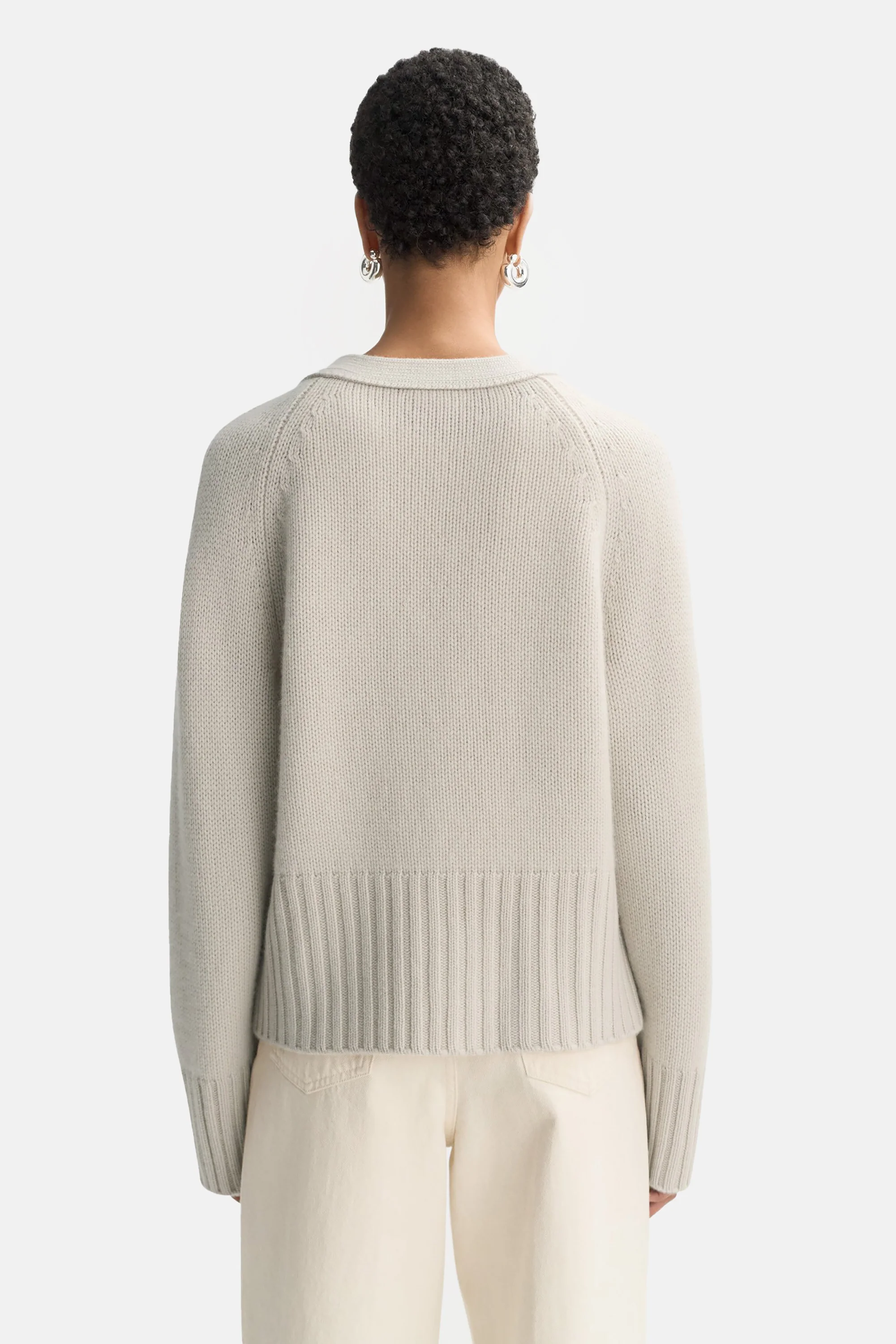 Chalk V Neck Cardigan - Image 4