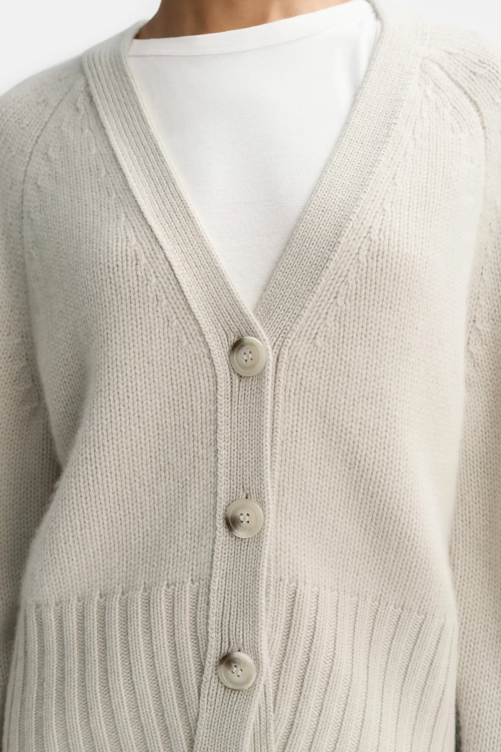 Chalk V Neck Cardigan - Image 5