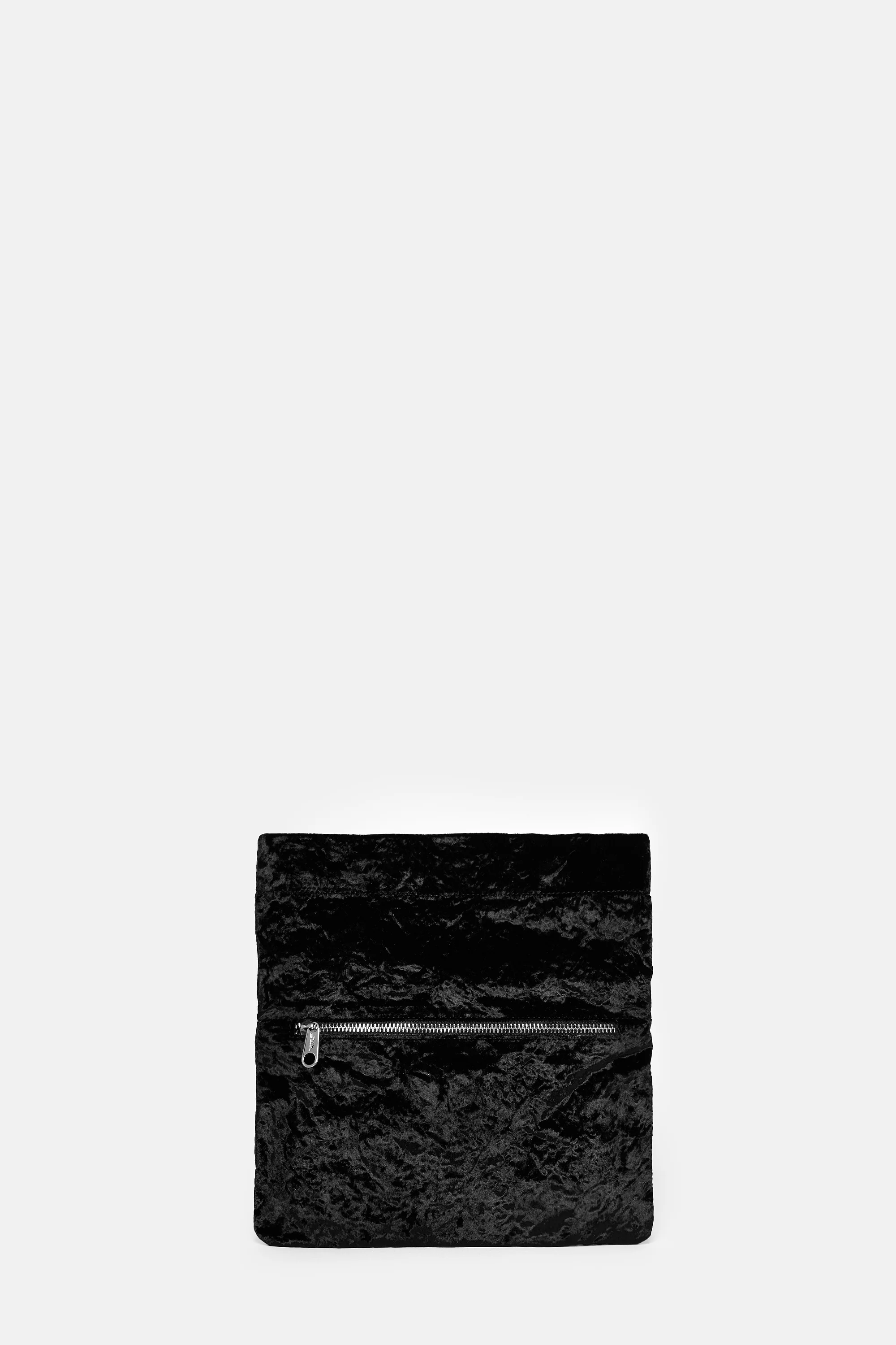 Black Velvet Flap Bag - Image 2