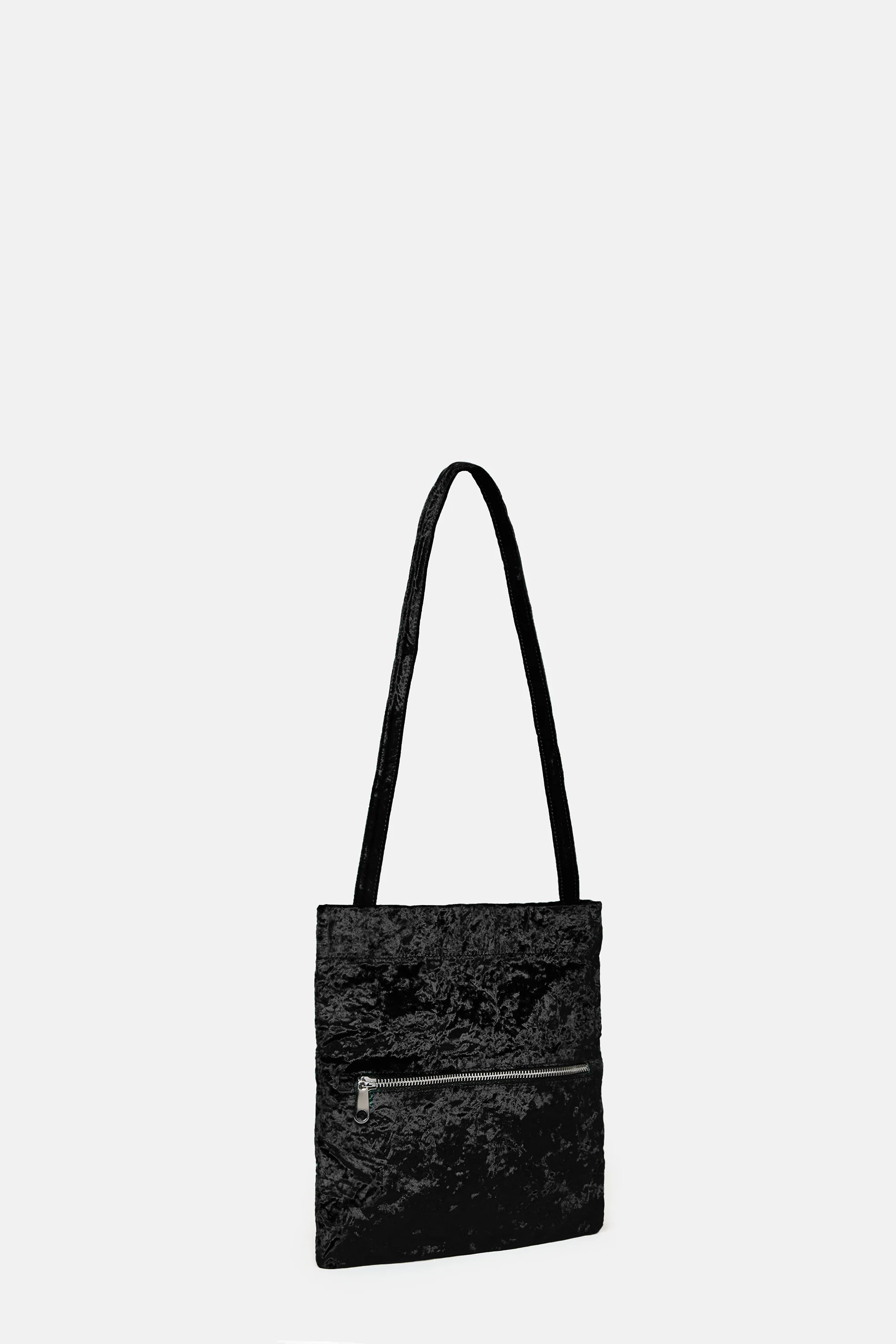Black Velvet Flap Bag - Image 3