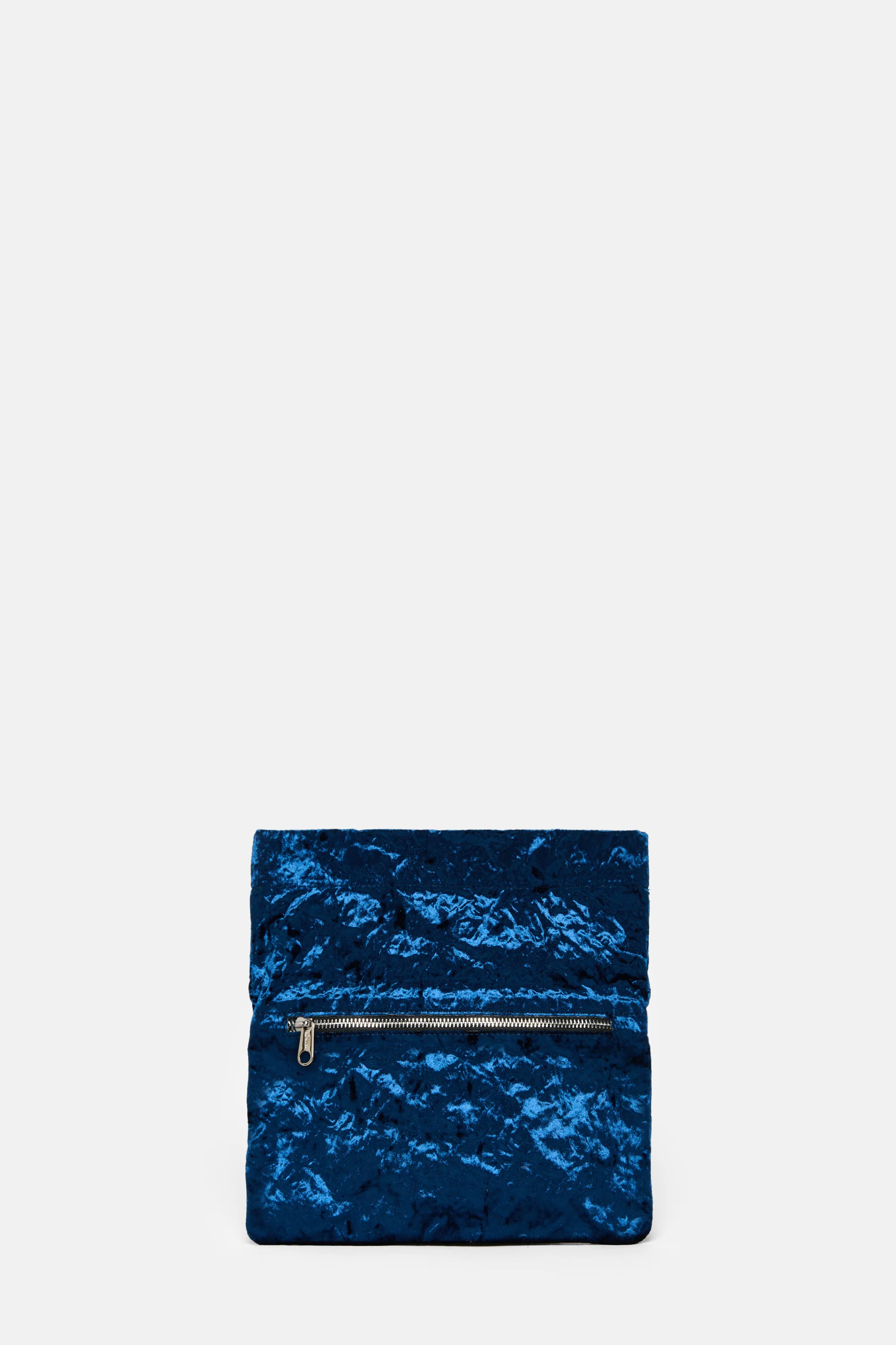 Dark Blue Velvet Flap Bag - Image 2