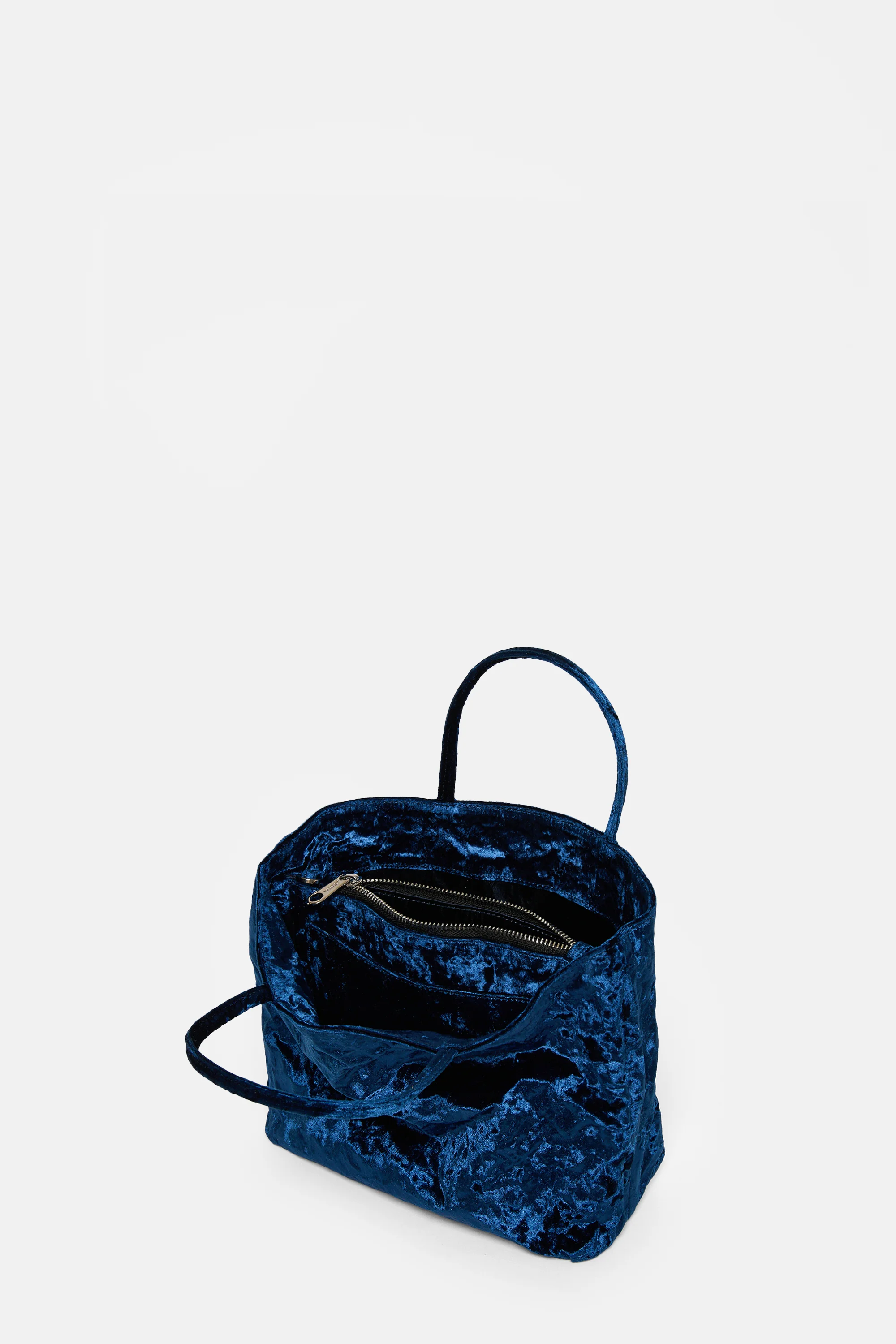 Dark Blue Velvet Mini City Shopper - Image 4