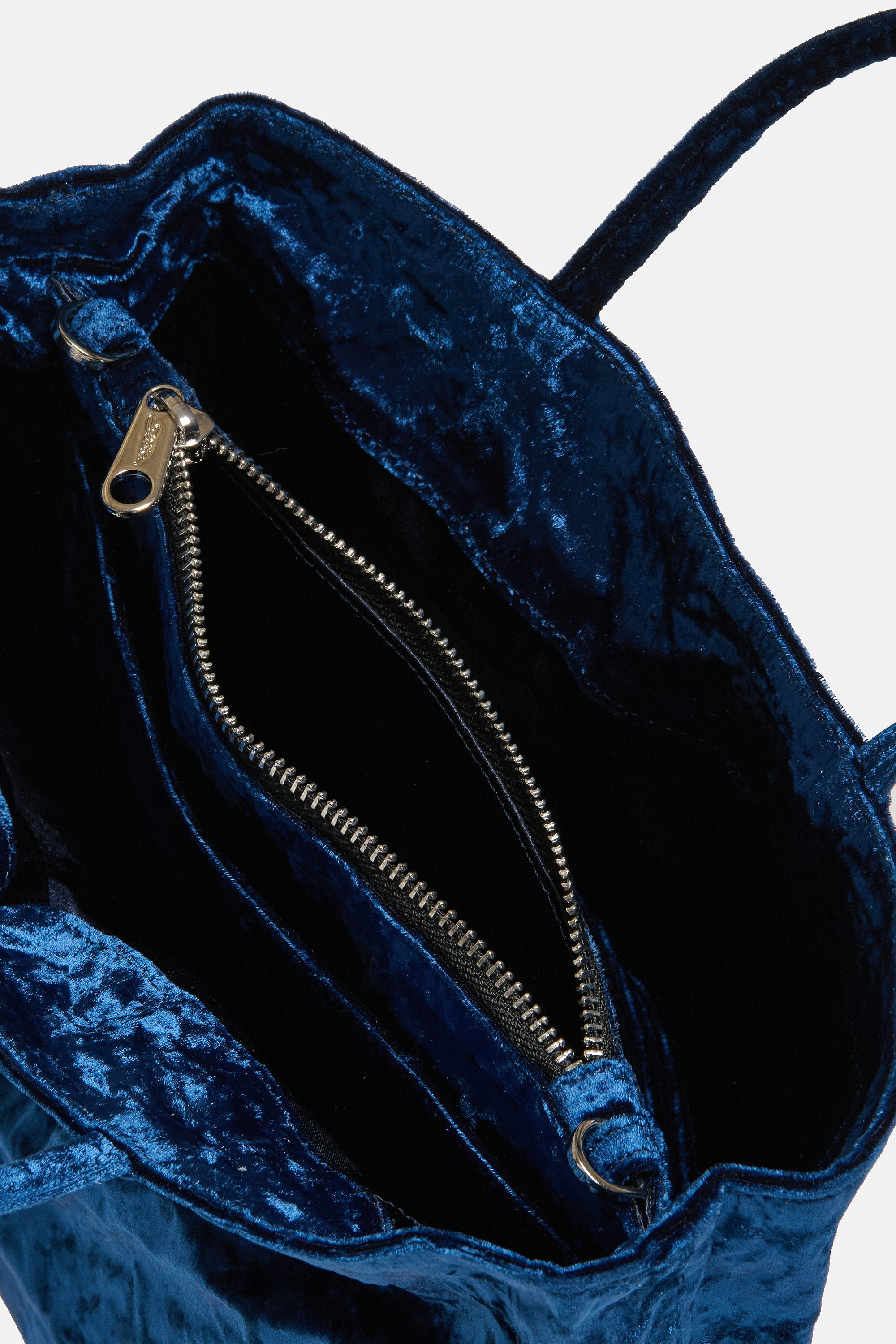 Dark Blue Velvet Mini City Shopper - Image 5