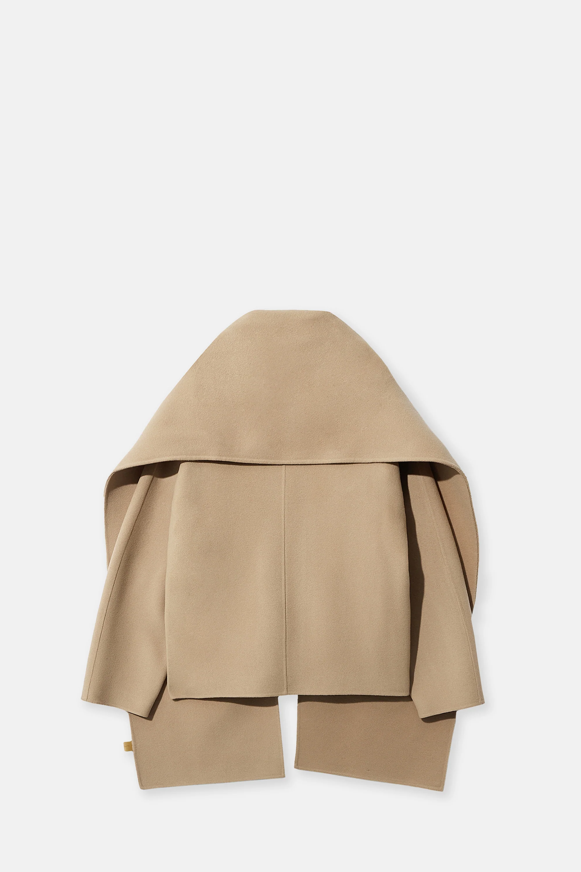 Camel Virgin Wool Coat With Muffler - Image 2
