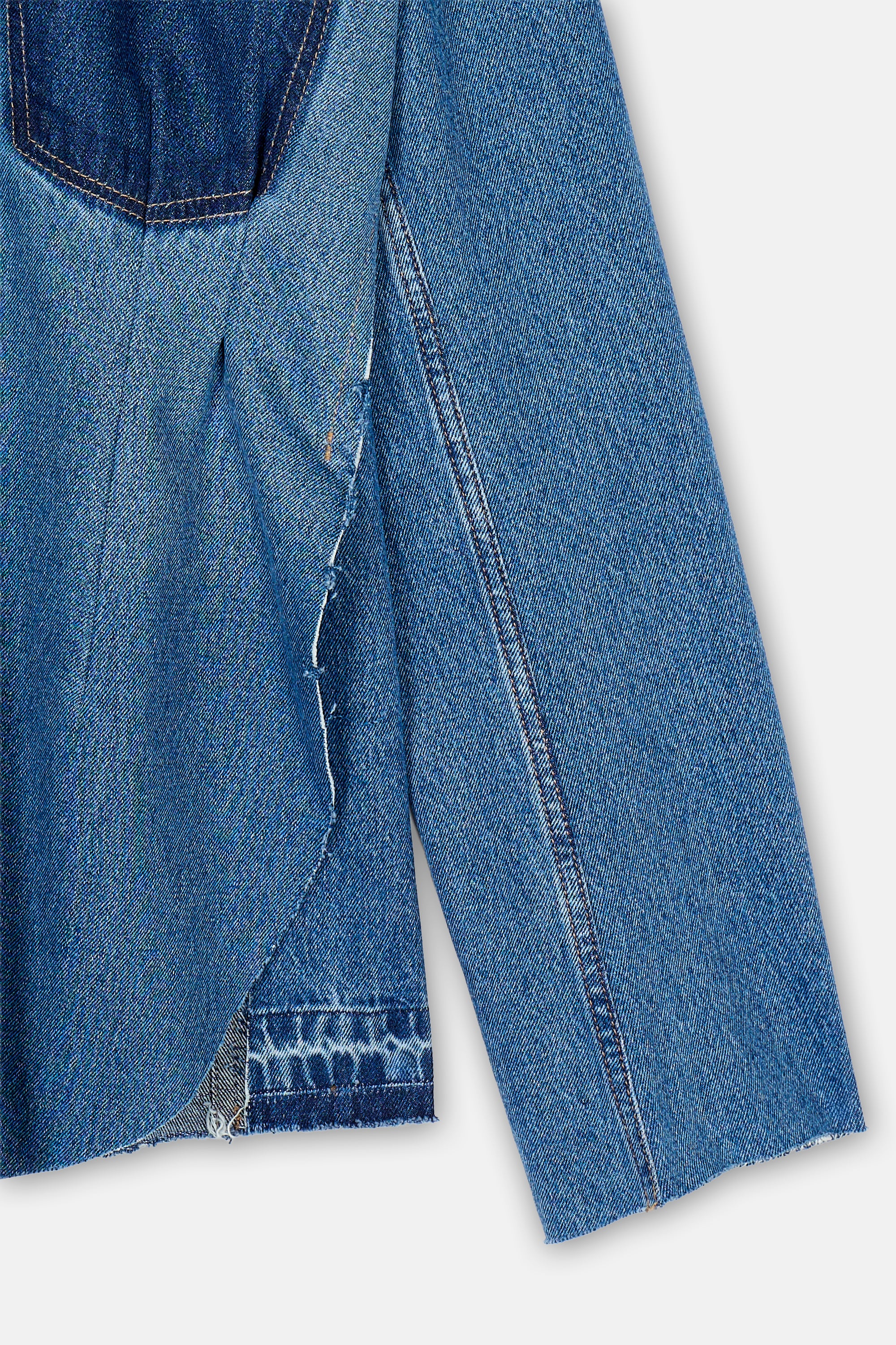 Waist Fitted Denim Jacket - Image 4
