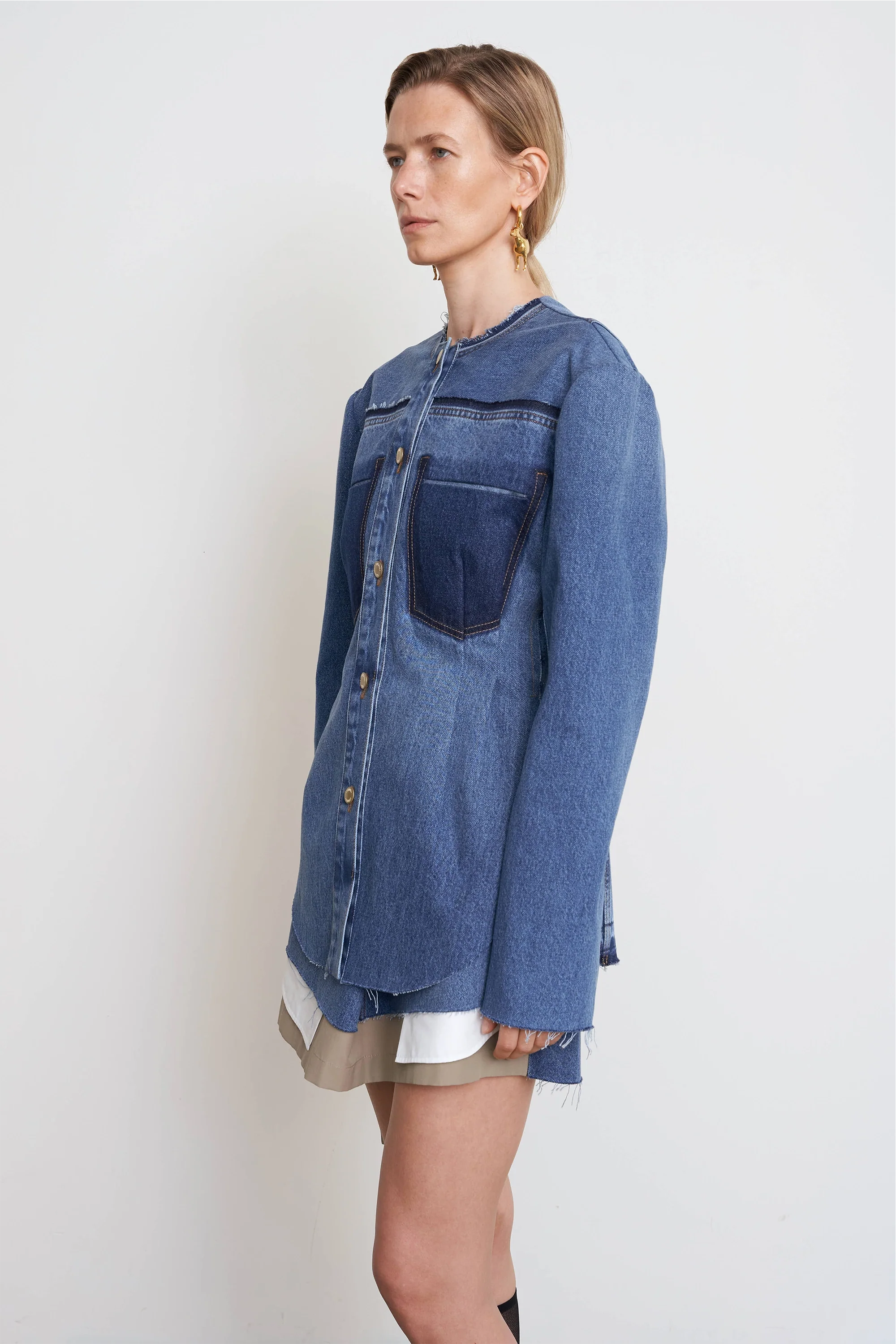 Waist Fitted Denim Jacket - Image 6