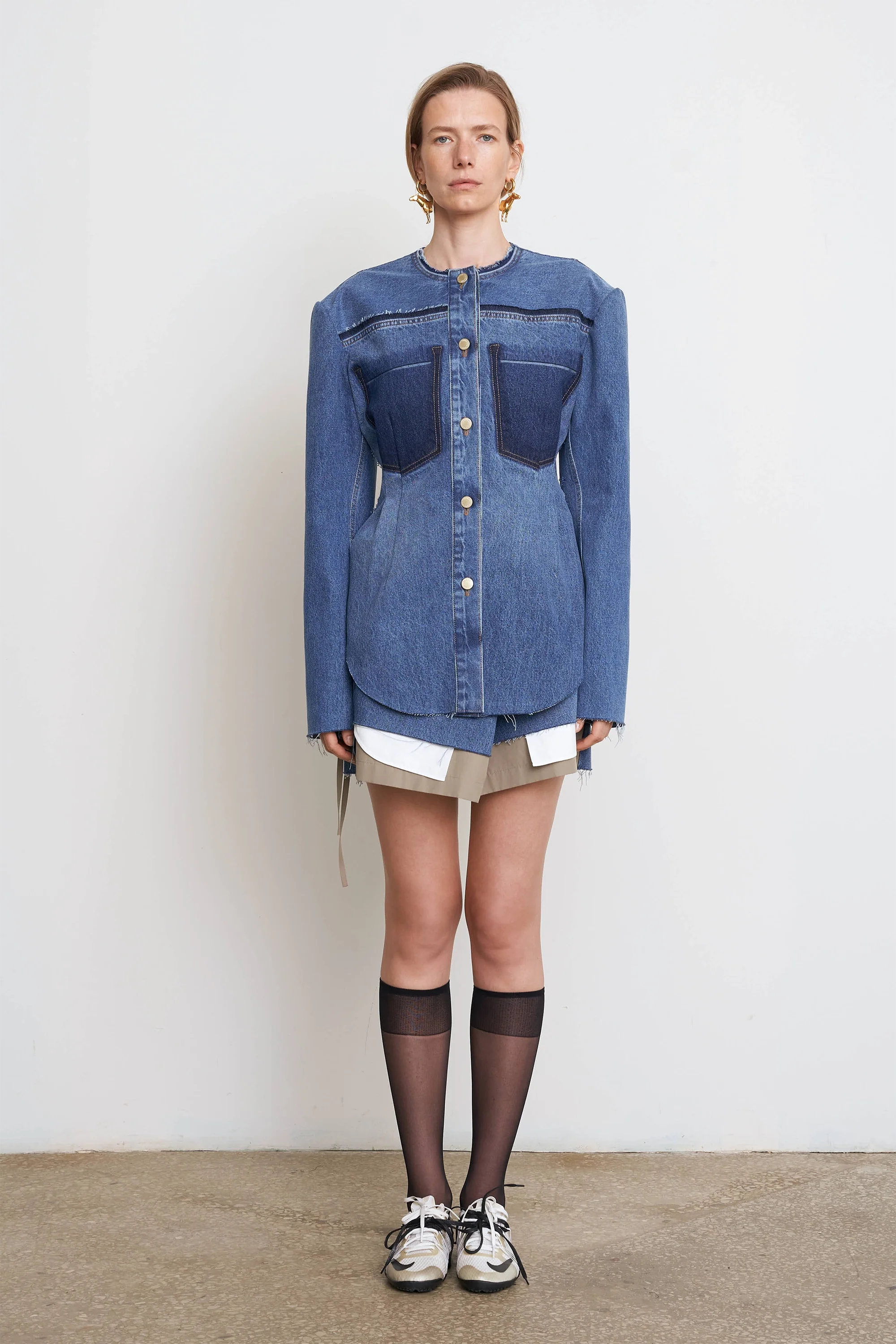 Waist Fitted Denim Jacket - Image 7