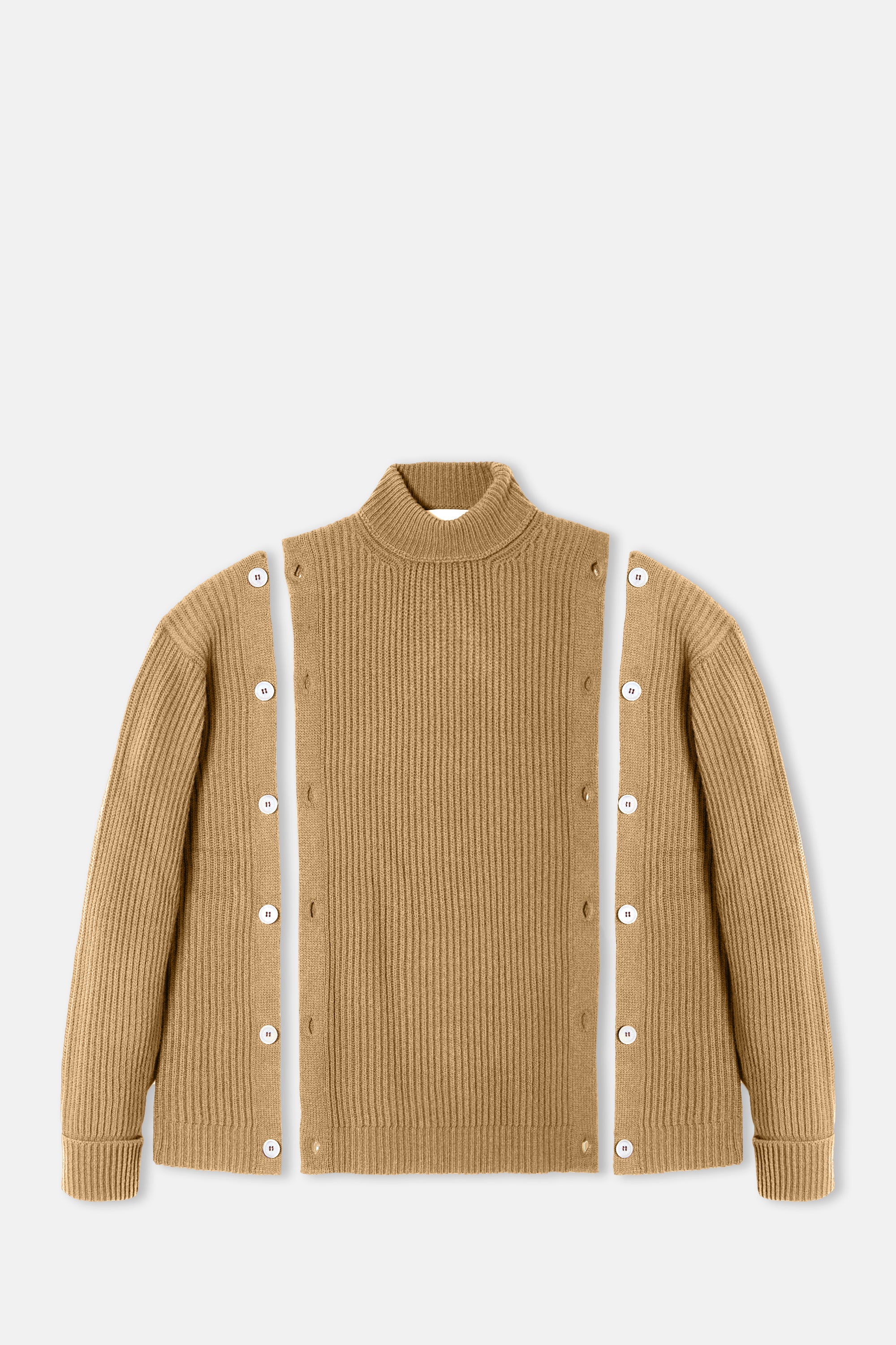 Beige Button Jumper - Image 3
