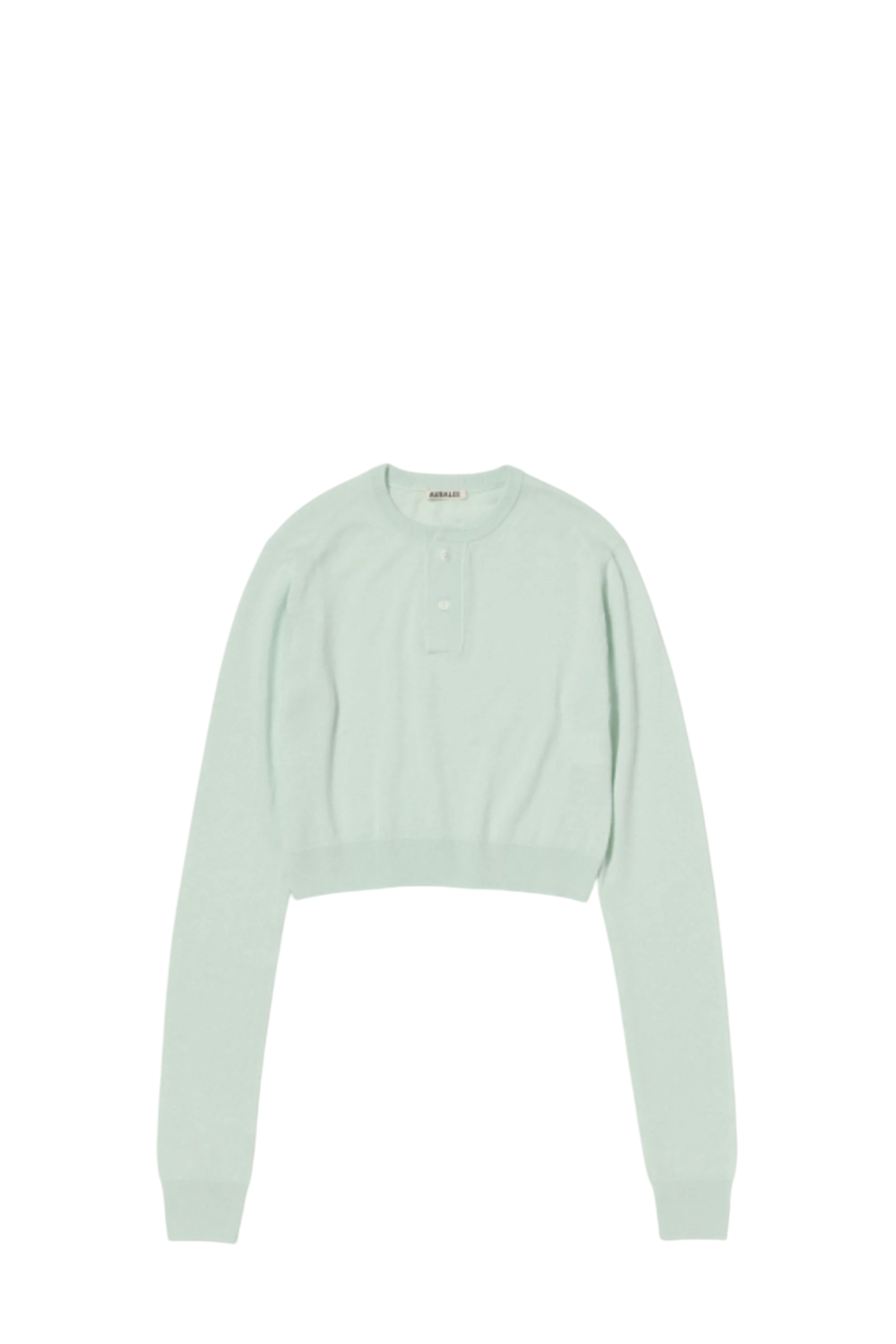 White Green Super Fine Cashmere Silk Knit Henly Neck