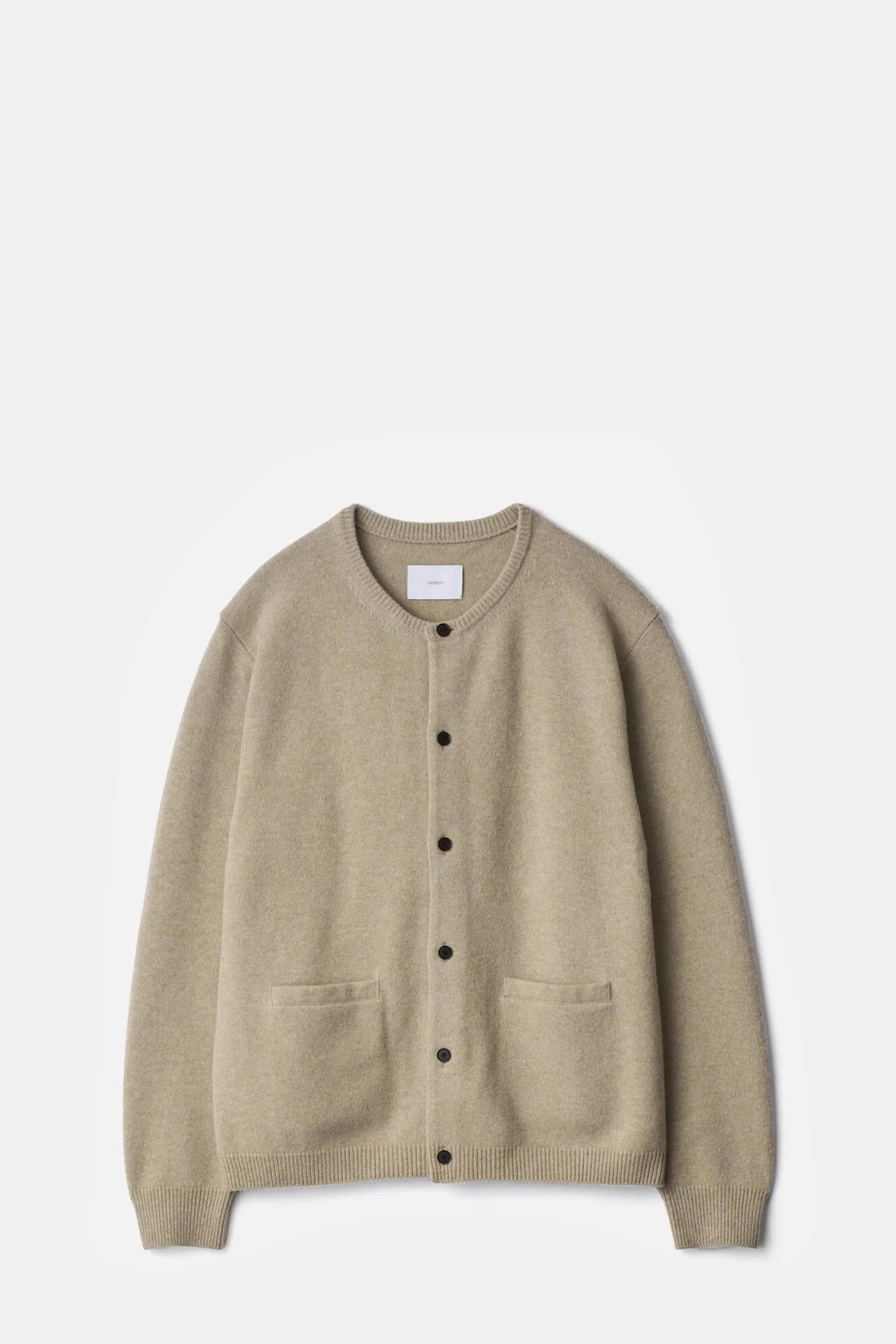 Beige Wool Knit Cardigan