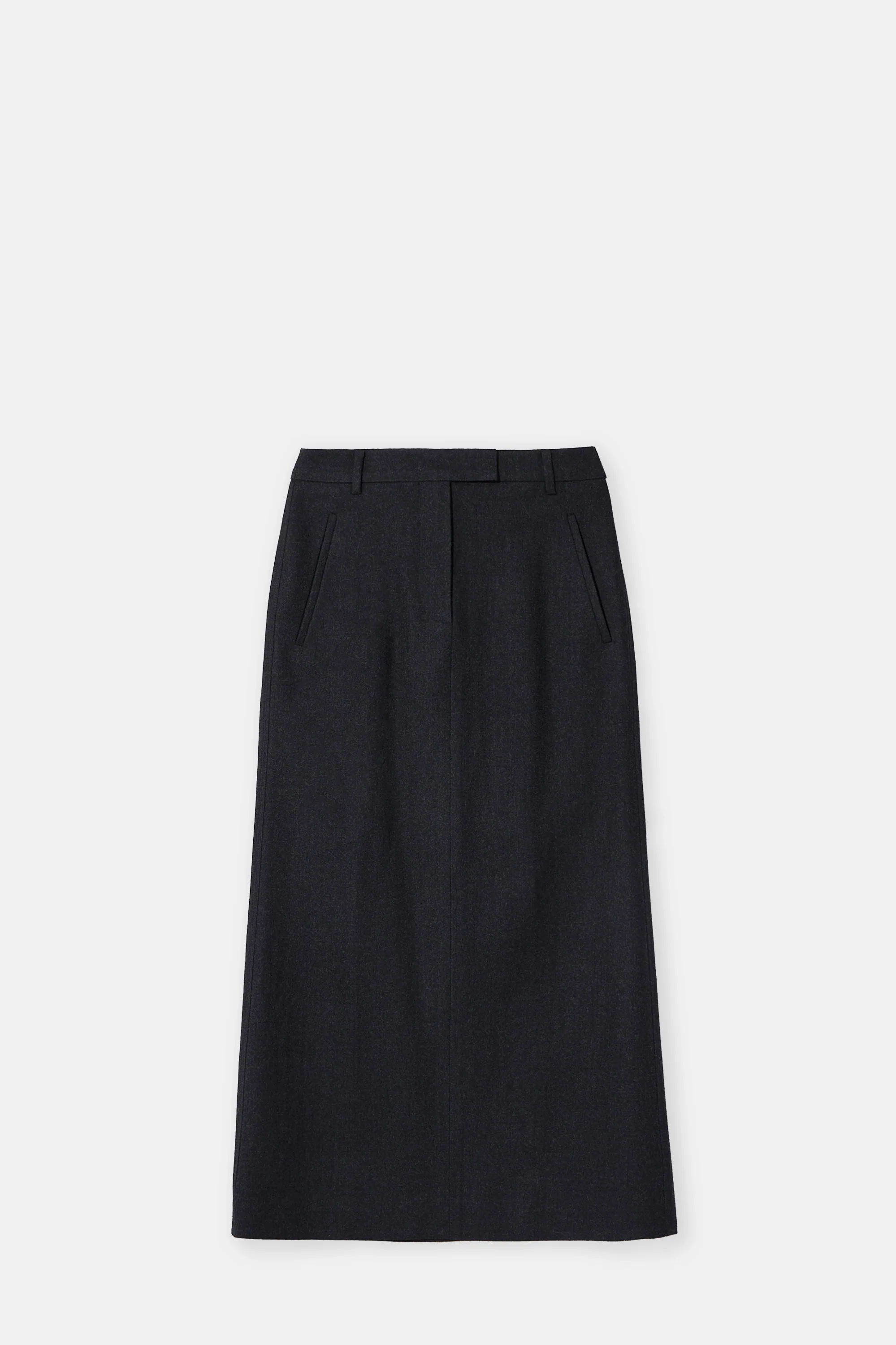 Charcoal Wool Tailored Skirt