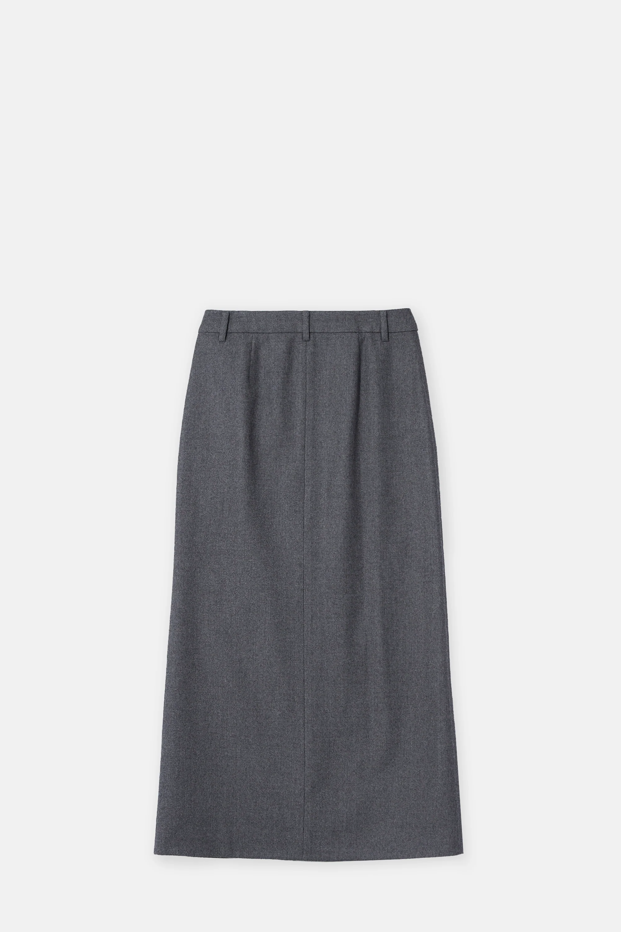 Grey Wool Tailored Skirt - Image 2