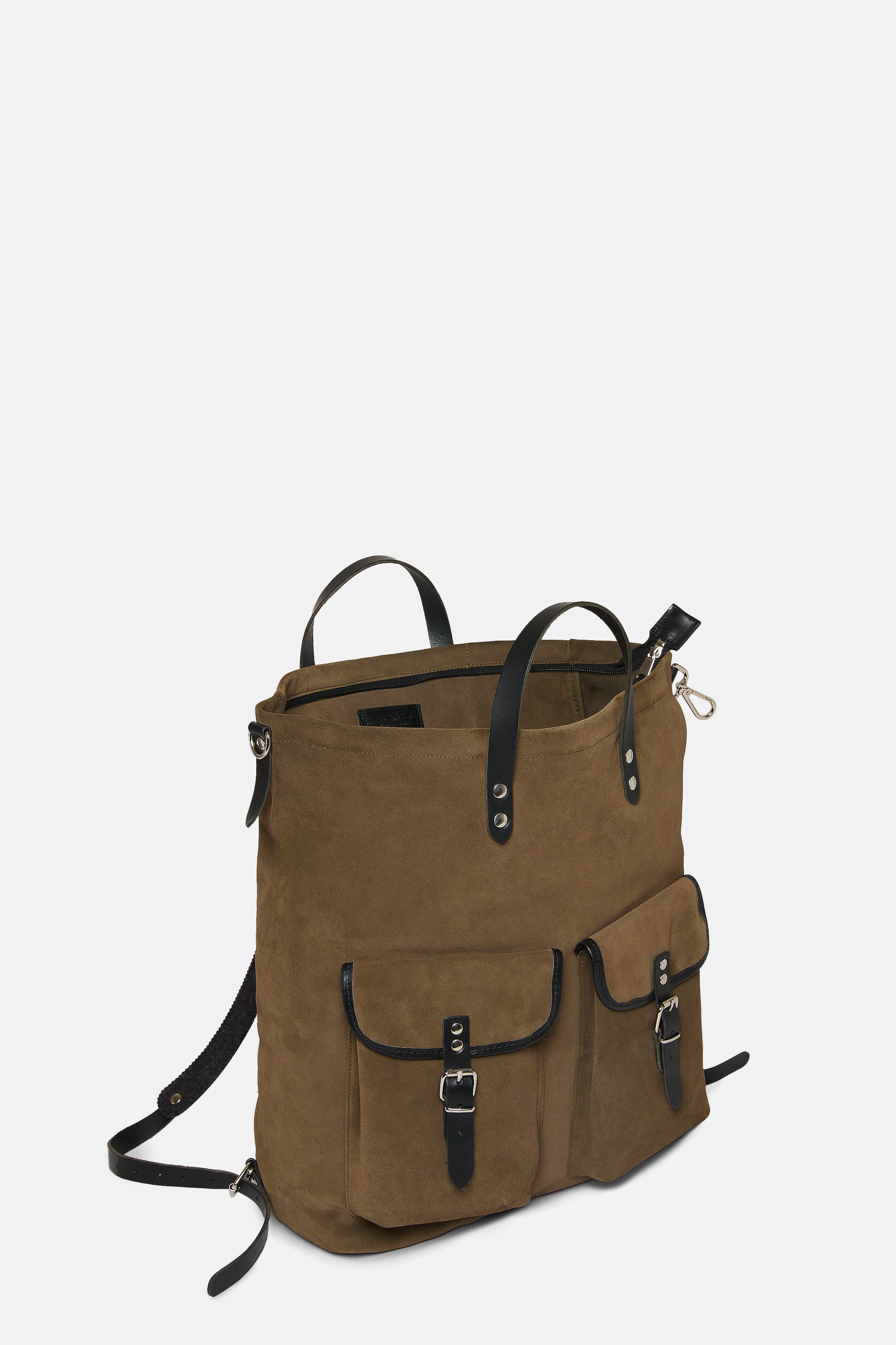Hunting Green Suede leather classic rucksack - Image 3