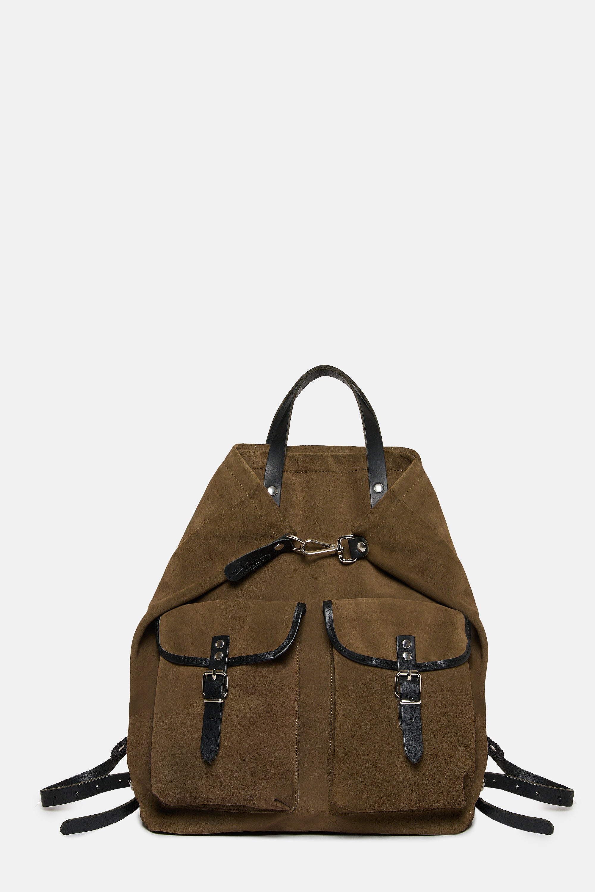 Hunting Green Suede leather classic rucksack - Image 5